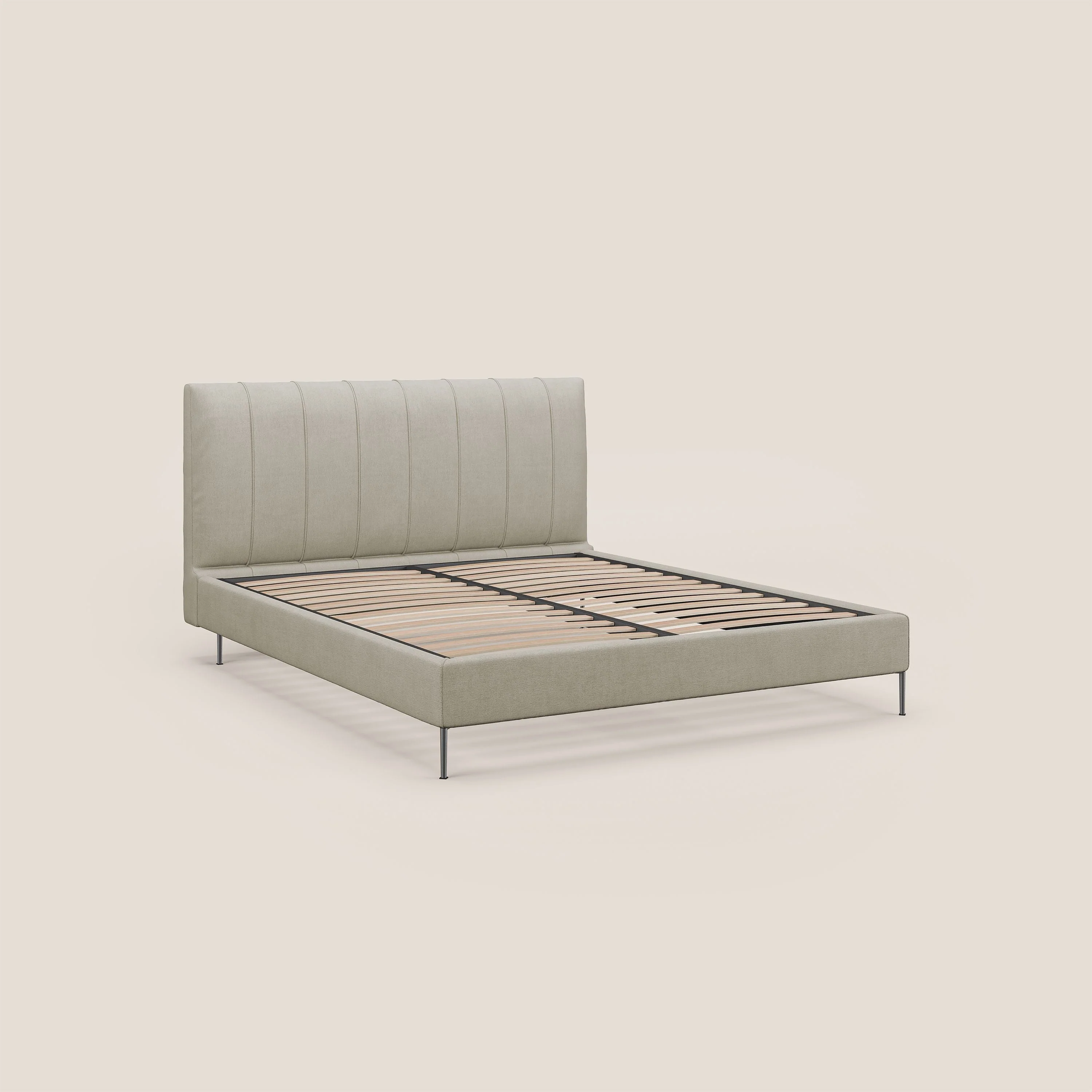 Calliope lit rembourré aux pieds hauts complètement déhoussable en tissu détachable T17 crème - Image 7