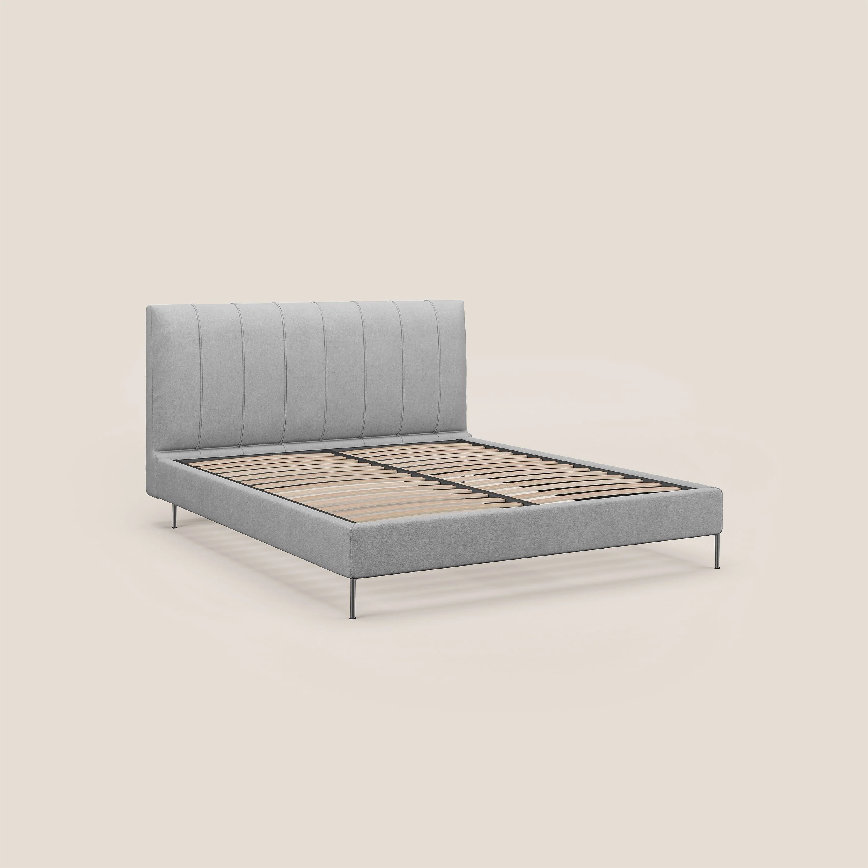 Calliope lit rembourré aux pieds hauts complètement déhoussable en tissu détachable T17 gris - Image 7