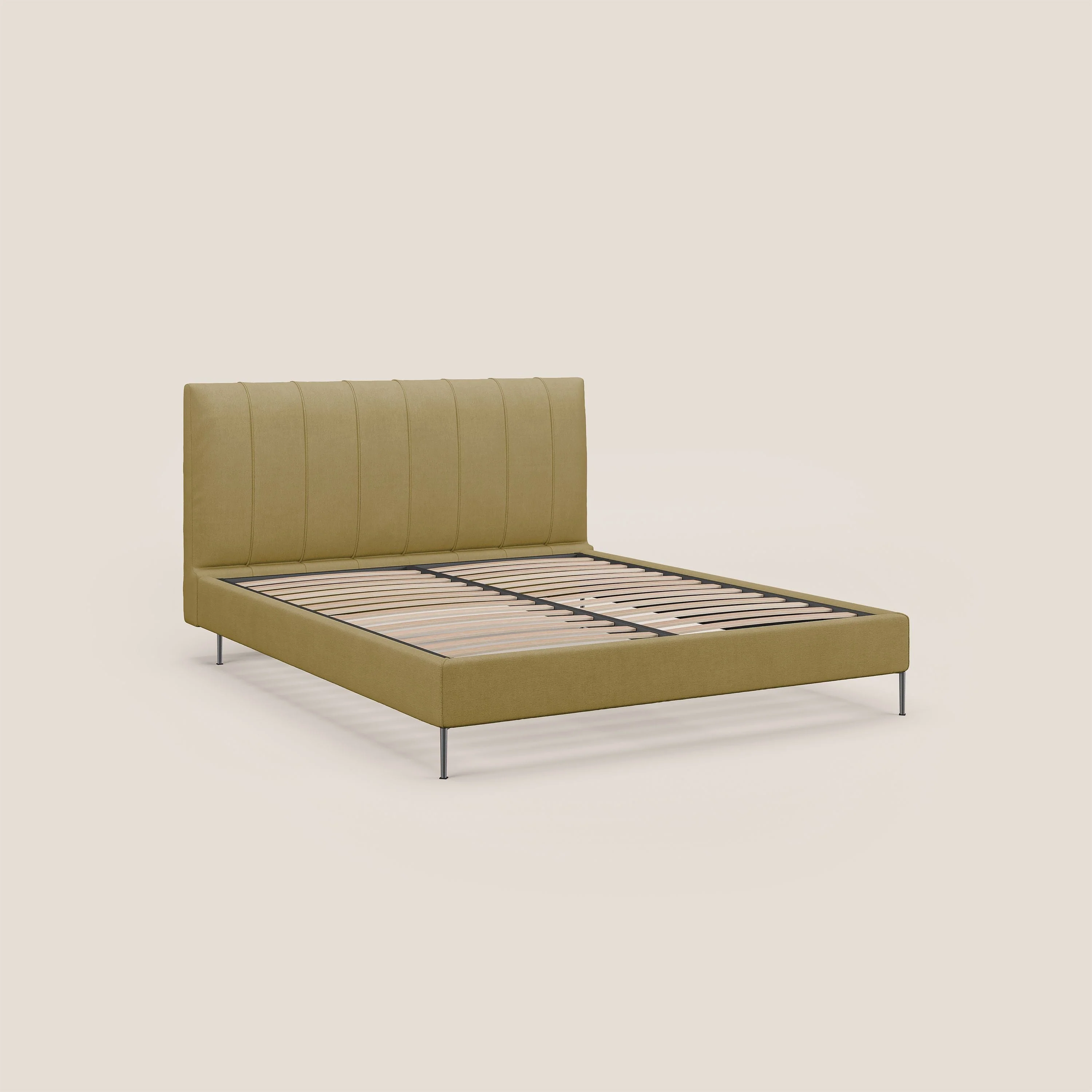 Calliope lit rembourré aux pieds hauts complètement déhoussable en tissu détachable T17 jaune - Image 7