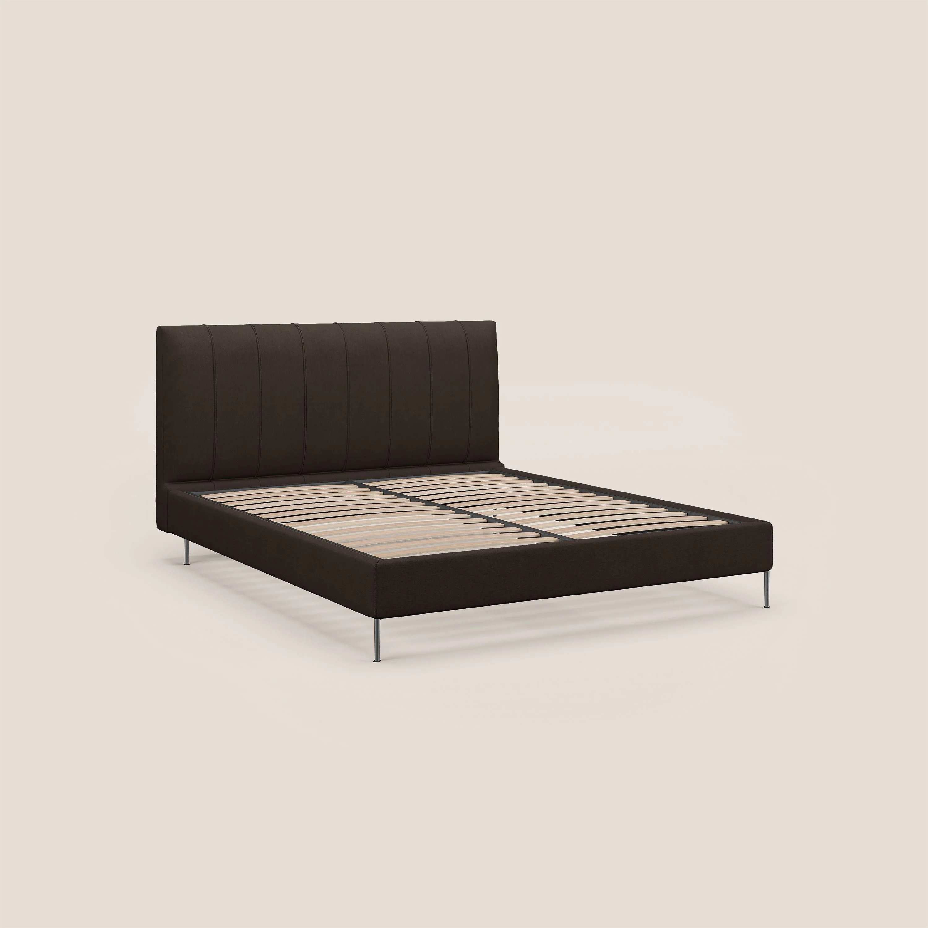 Calliope lit rembourré aux pieds hauts complètement déhoussable en tissu détachable T17 marron - Image 7