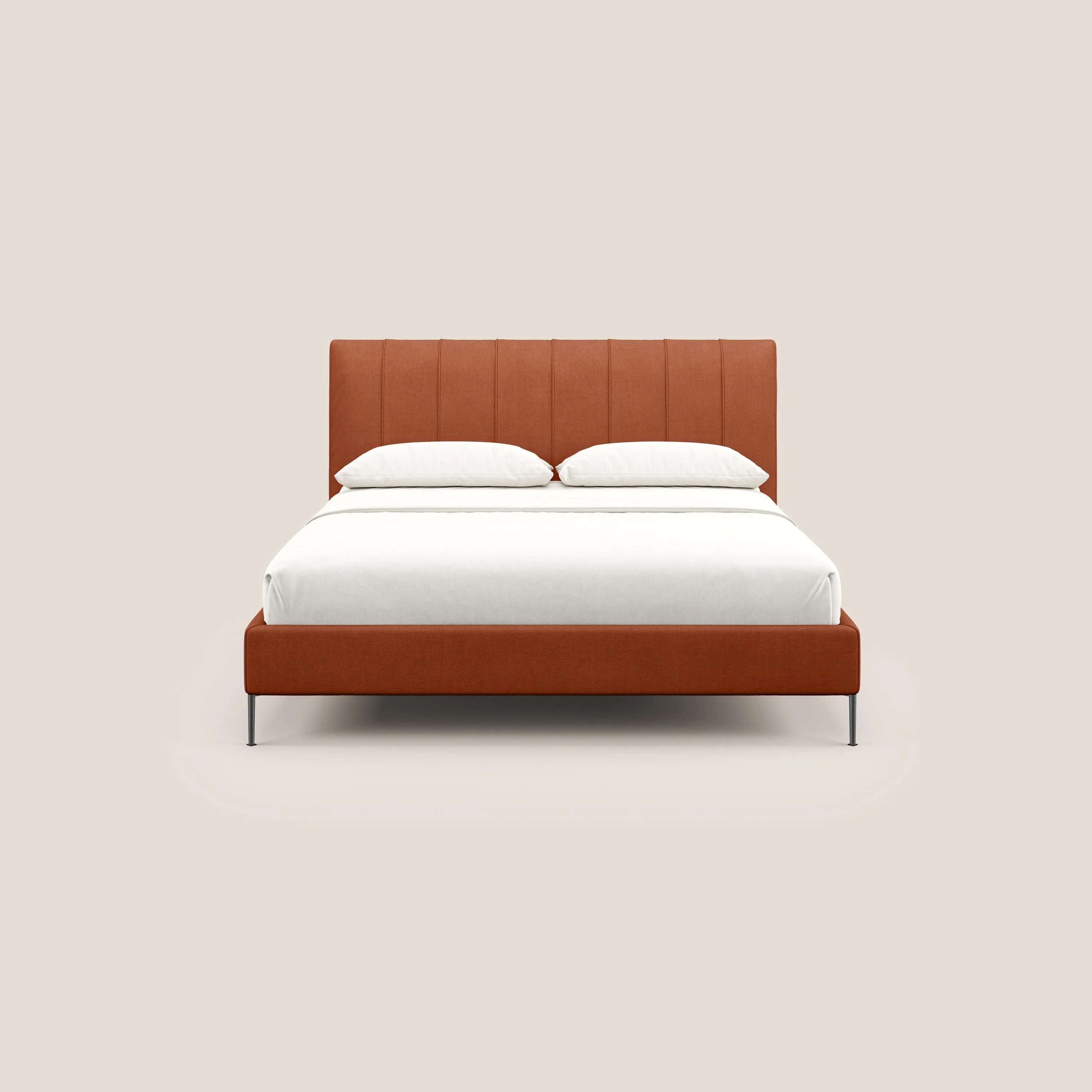 Calliope lit rembourré aux pieds hauts complètement déhoussable en tissu détachable T17 orange - Image 2