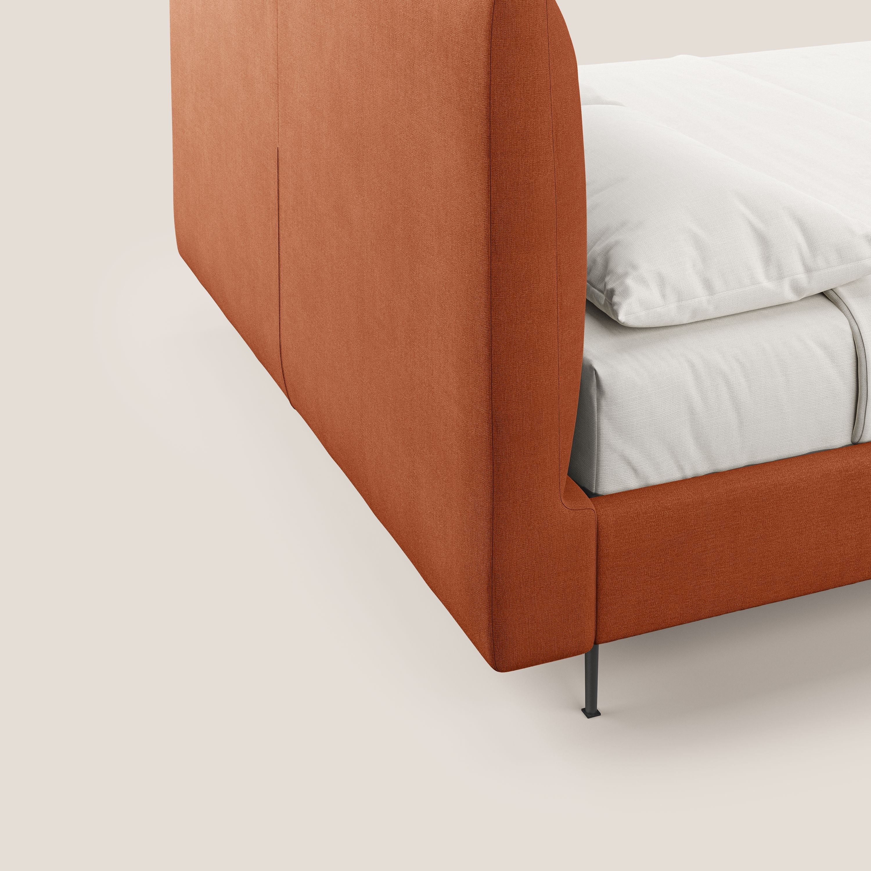 Calliope lit rembourré aux pieds hauts complètement déhoussable en tissu détachable T17 orange - Image 6
