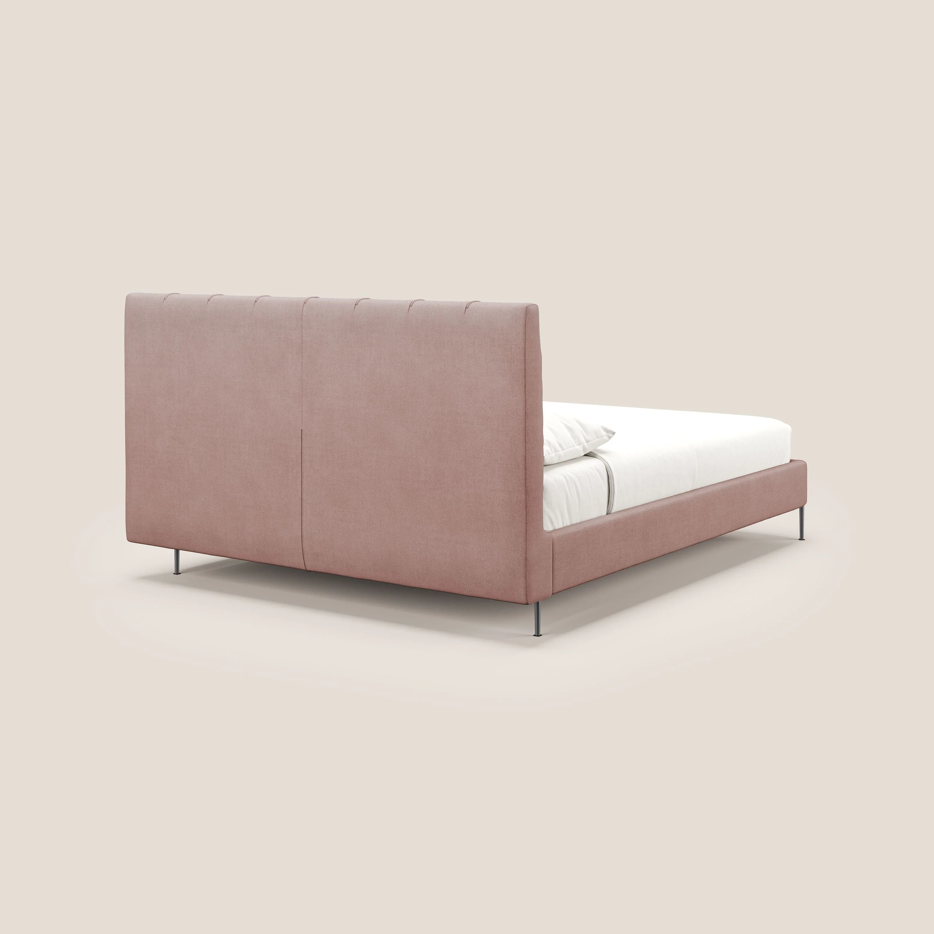Calliope lit rembourré aux pieds hauts complètement déhoussable en tissu détachable T17 rose - Image 4