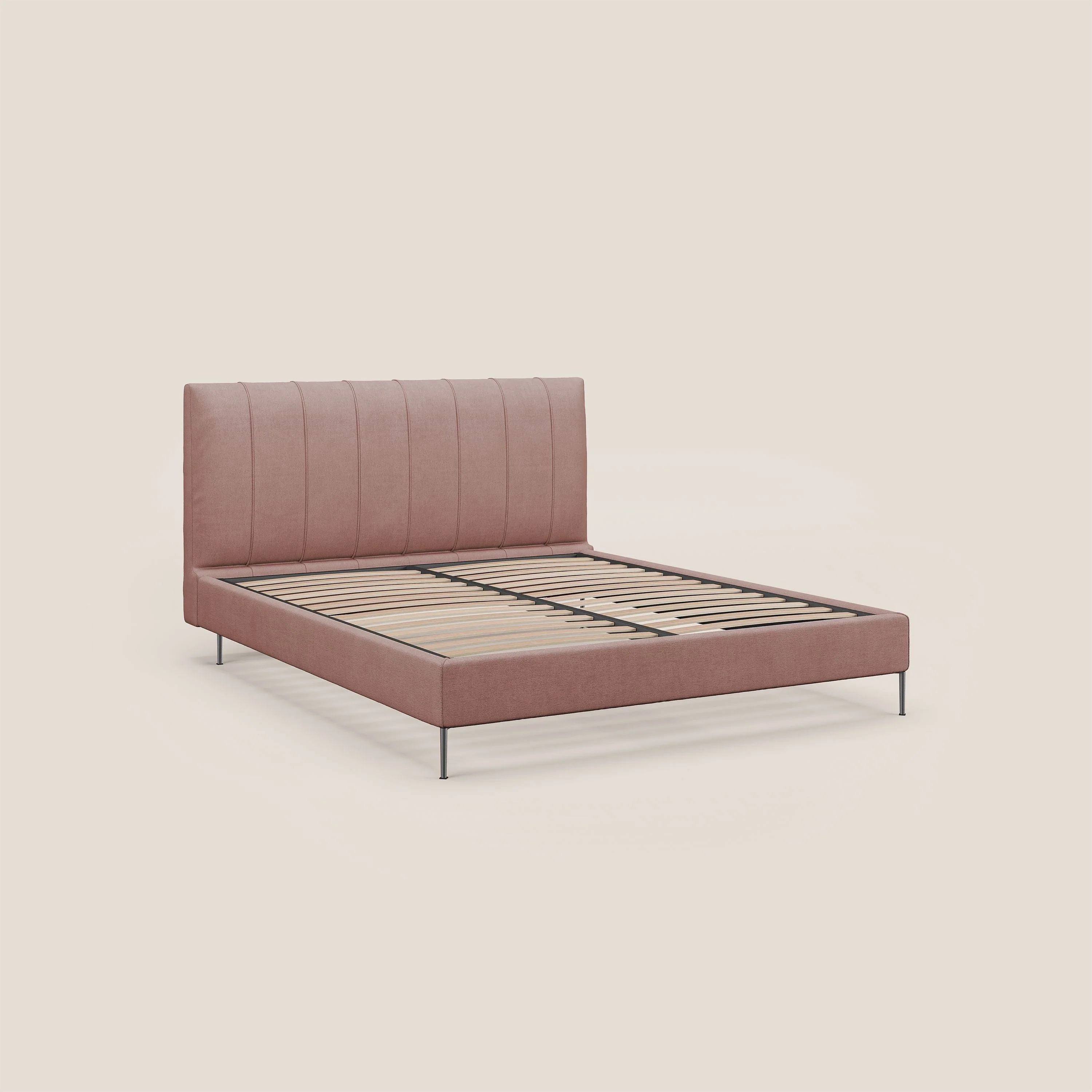 Calliope lit rembourré aux pieds hauts complètement déhoussable en tissu détachable T17 rose - Image 7
