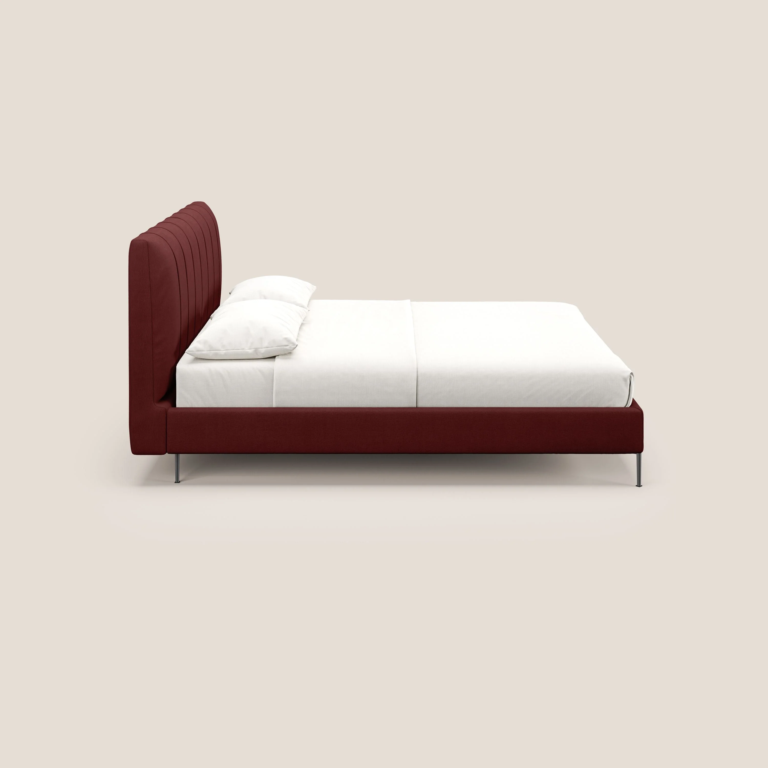 Calliope lit rembourré aux pieds hauts complètement déhoussable en tissu détachable T17 rouge - Image 3
