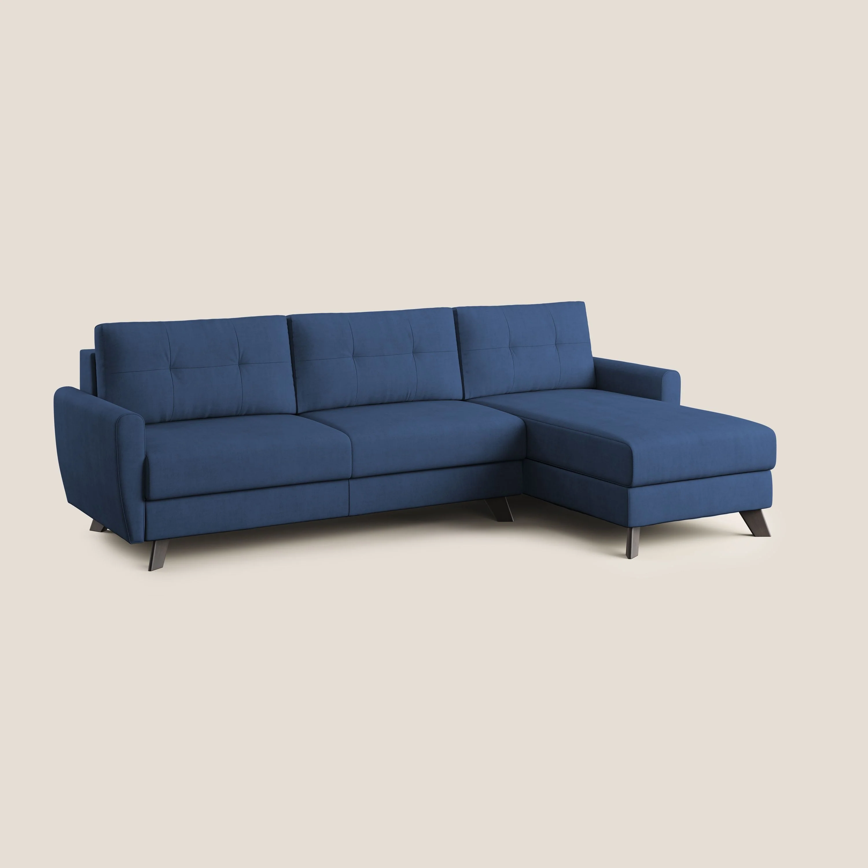Callisto Canapé d'angle convertible en tissu doux imperméable T02 bleu - Image 4