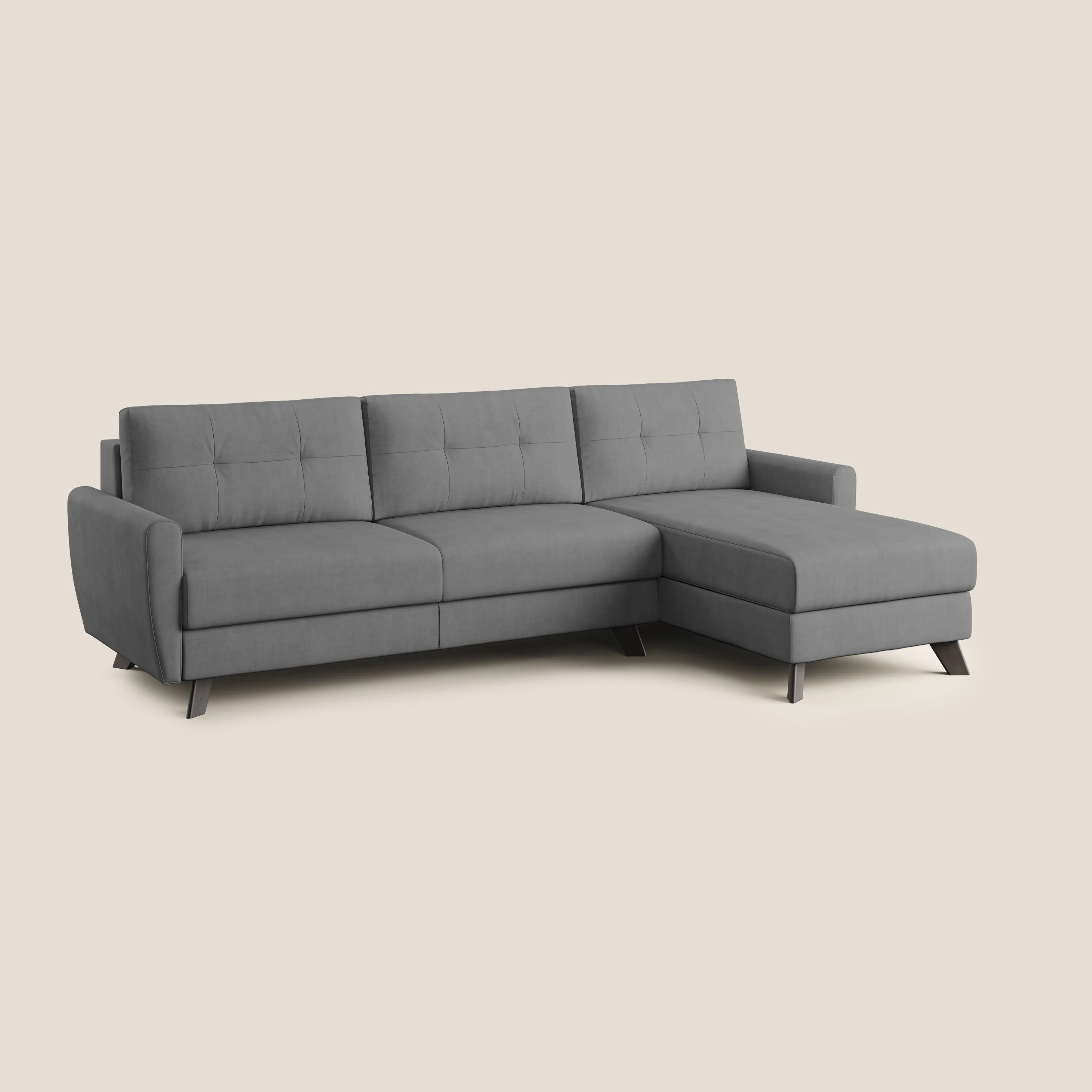 Callisto Canapé d'angle convertible en tissu doux imperméable T02 gris - Image 2