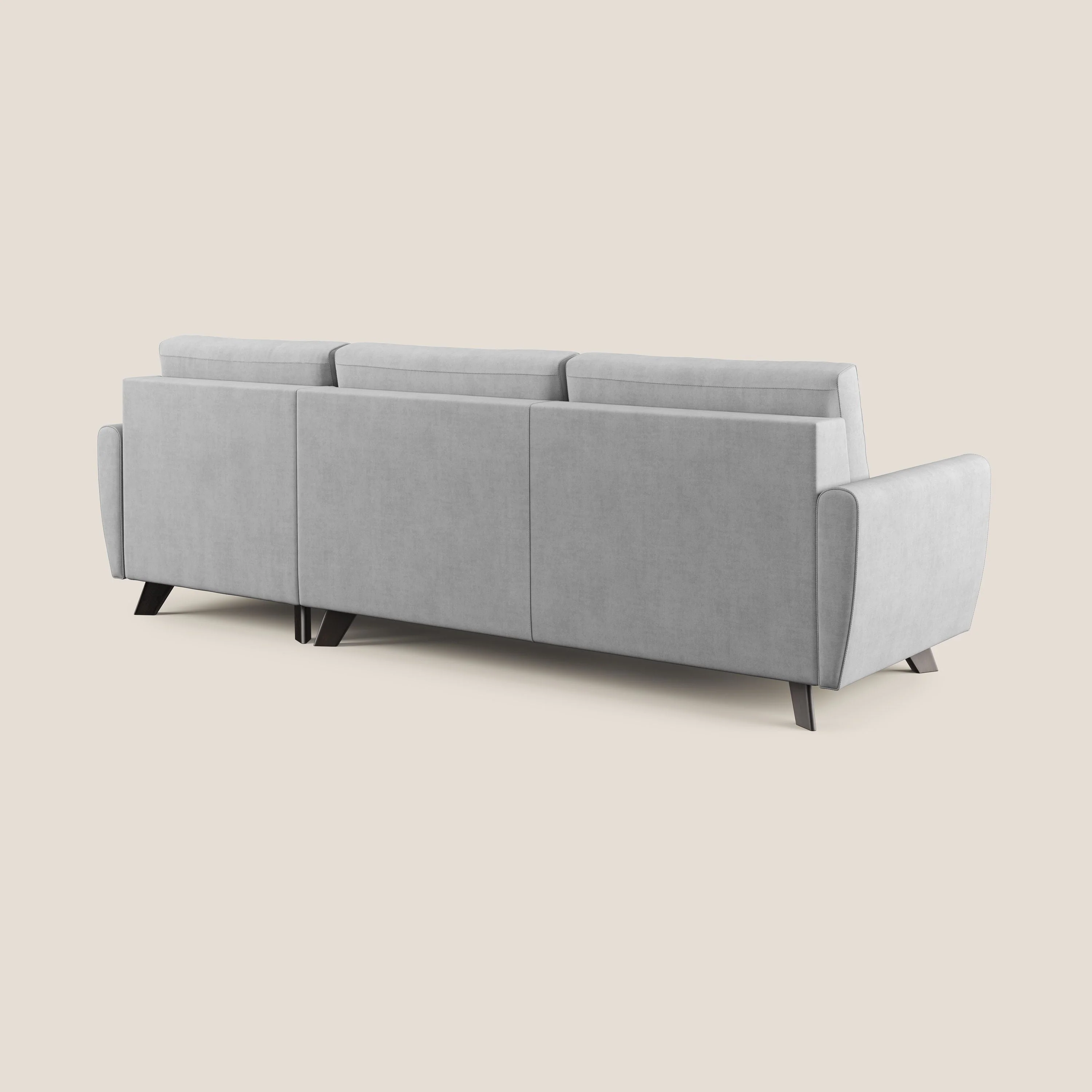 Callisto Canapé d'angle convertible en tissu doux imperméable T02 gris clair - Image 5