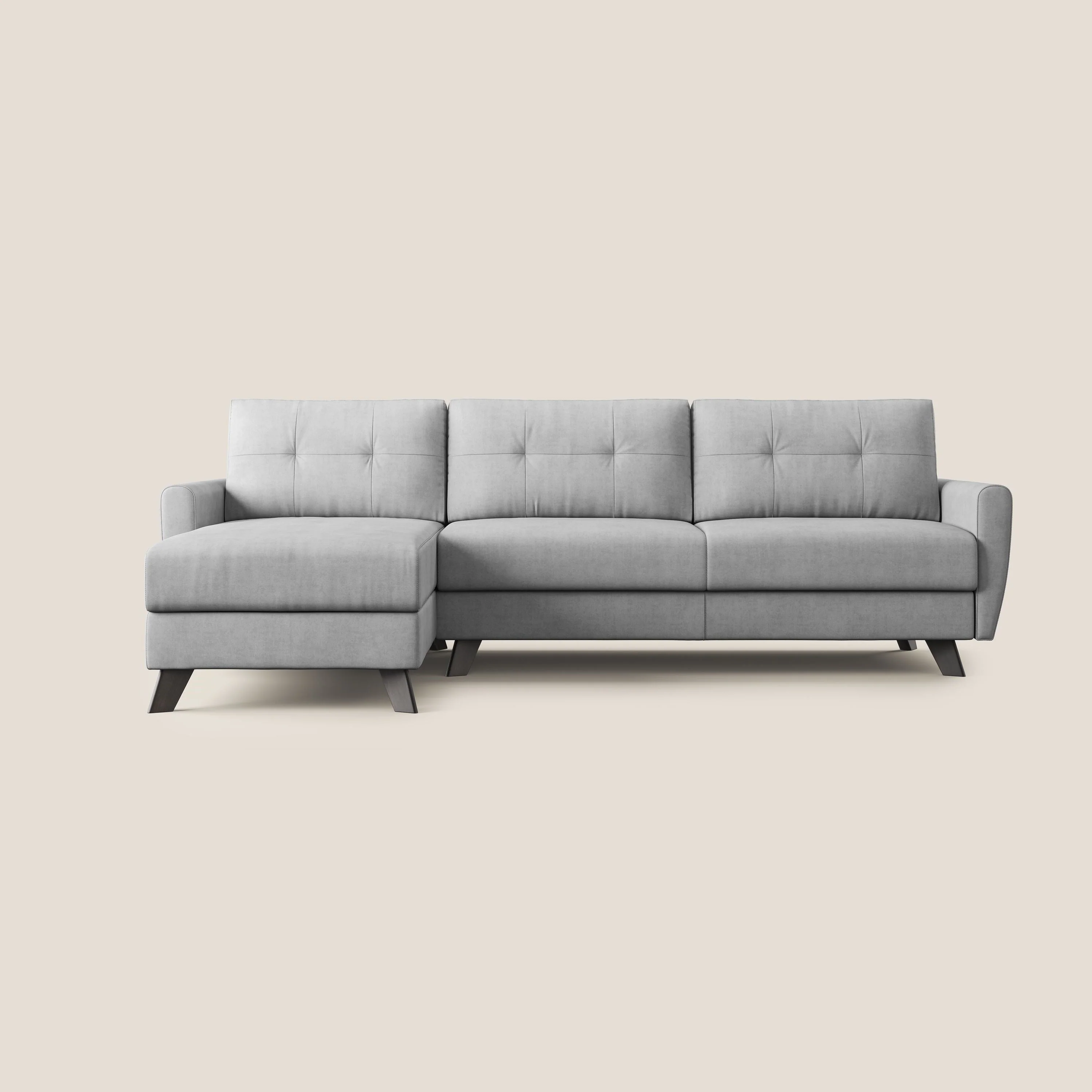 Callisto Canapé d'angle convertible en tissu doux imperméable T02 gris clair - Image 9