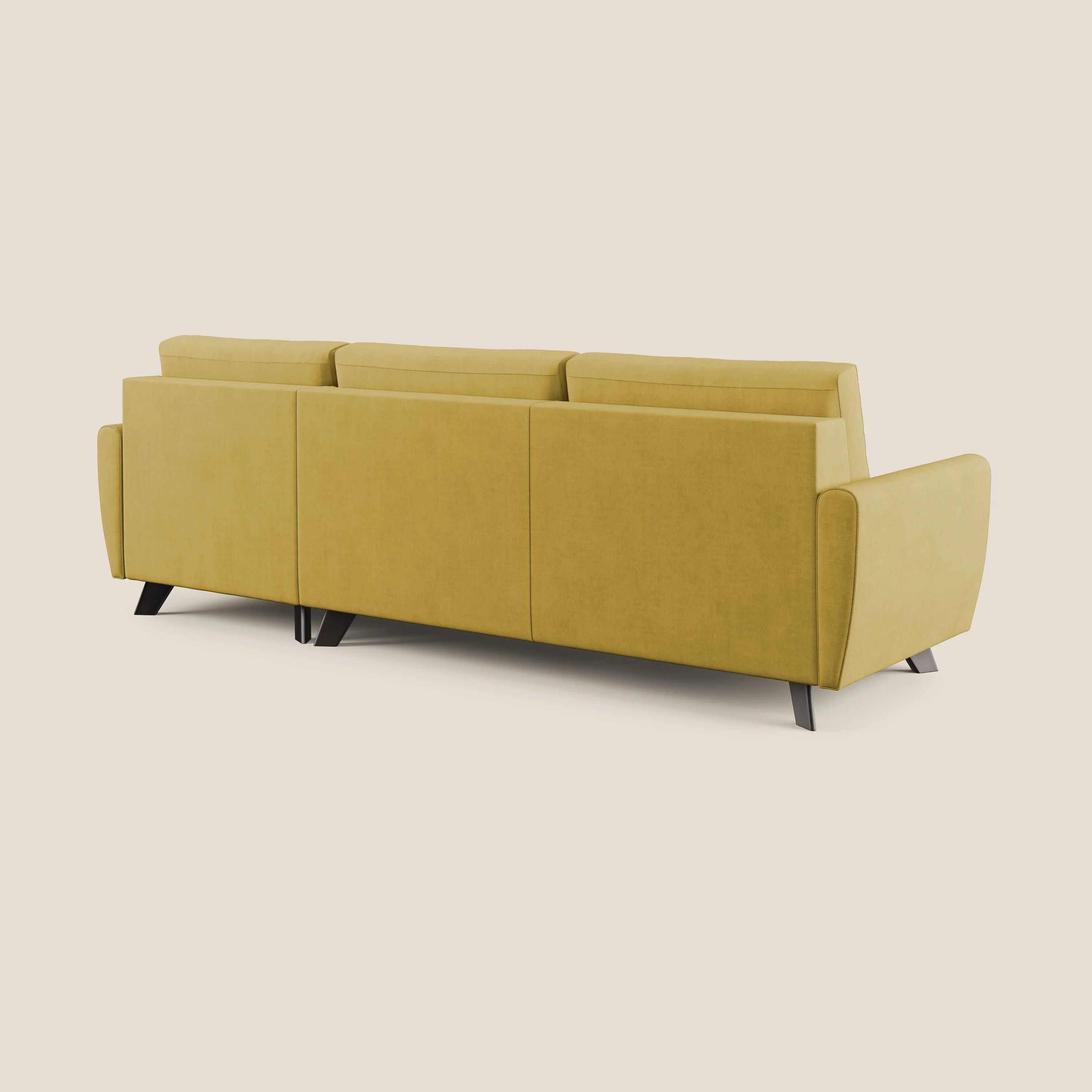 Callisto Canapé d'angle convertible en tissu doux imperméable T02 jaune - Image 5