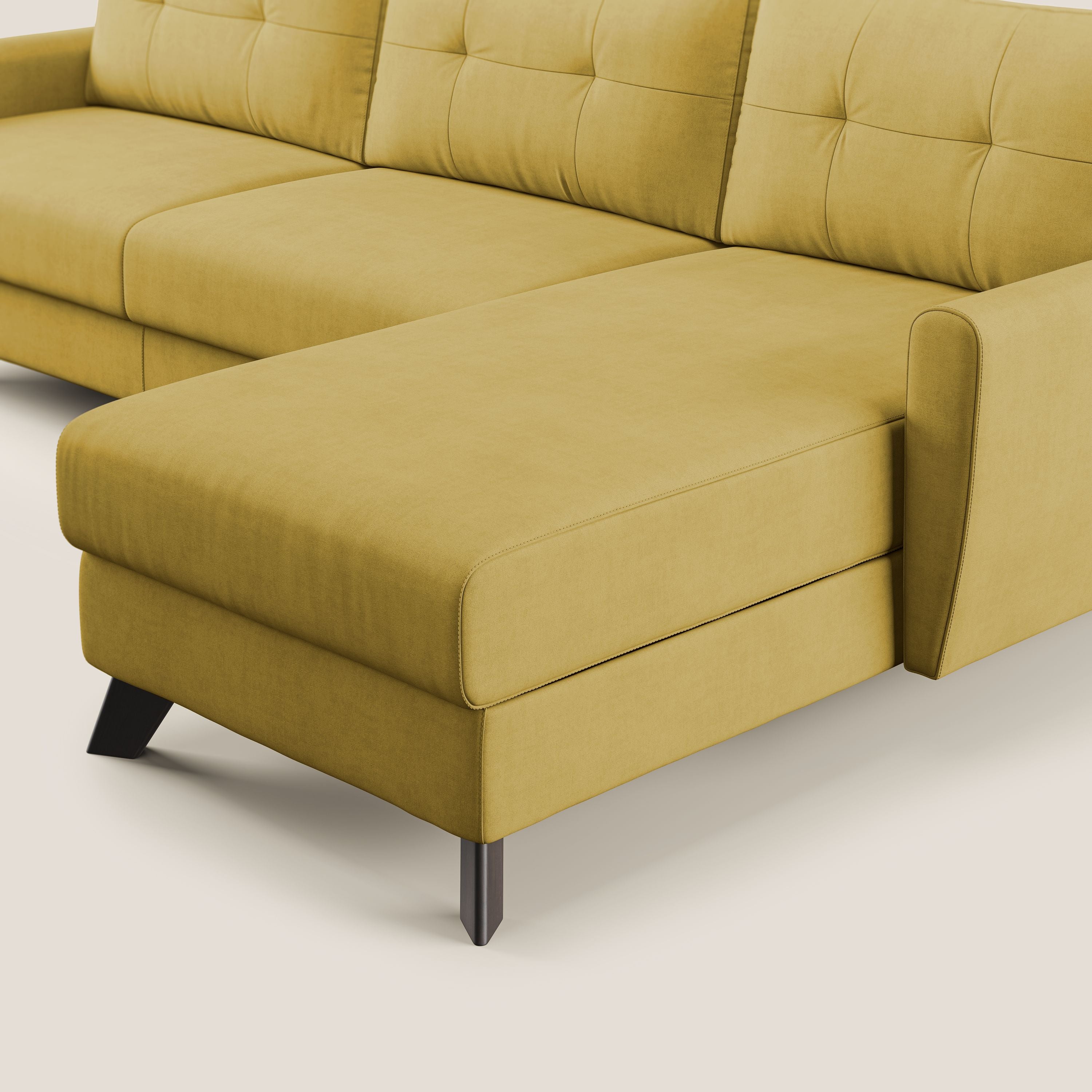 Callisto Canapé d'angle convertible en tissu doux imperméable T02 jaune - Image 7