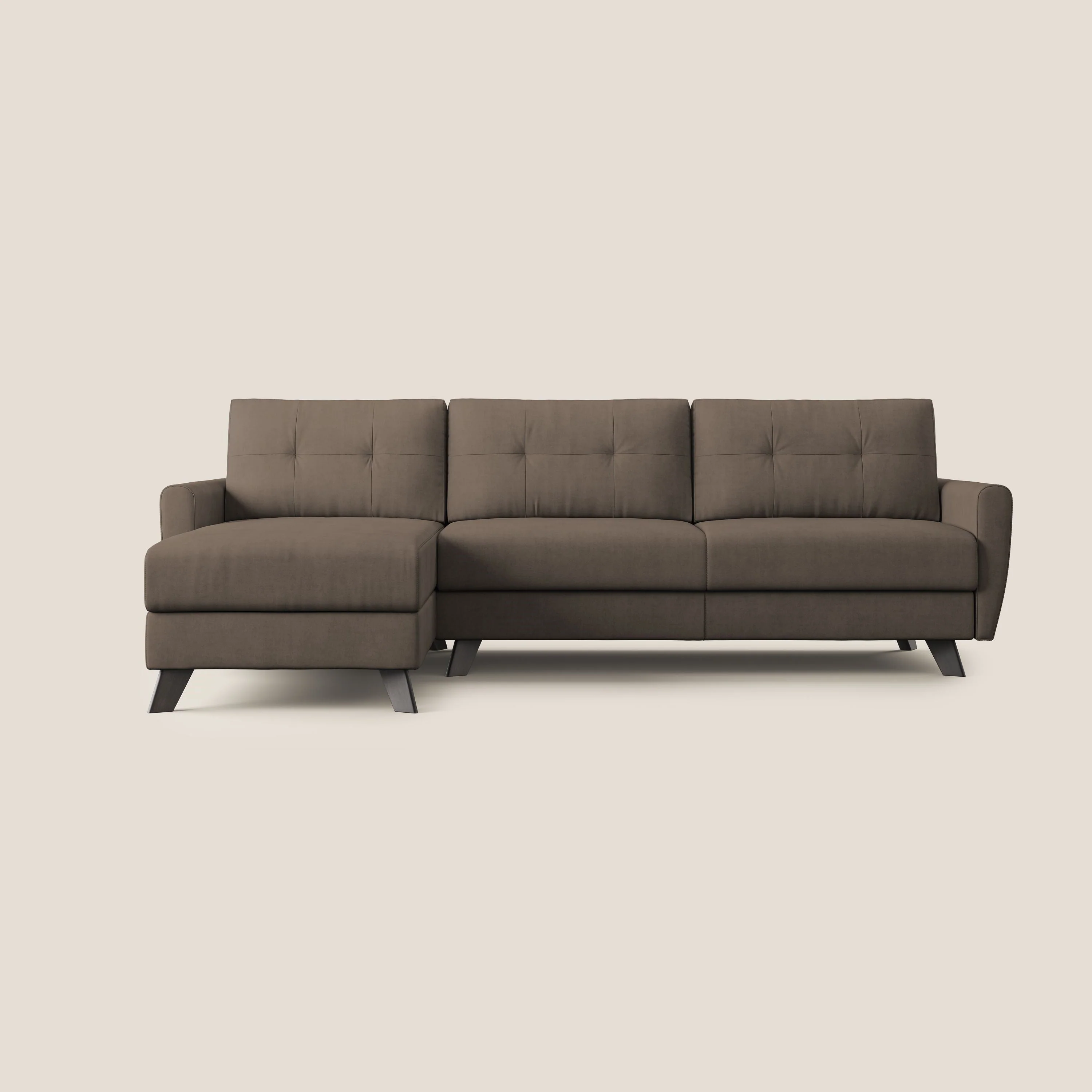 Callisto Canapé d'angle convertible en tissu doux imperméable T02 marron - Image 10