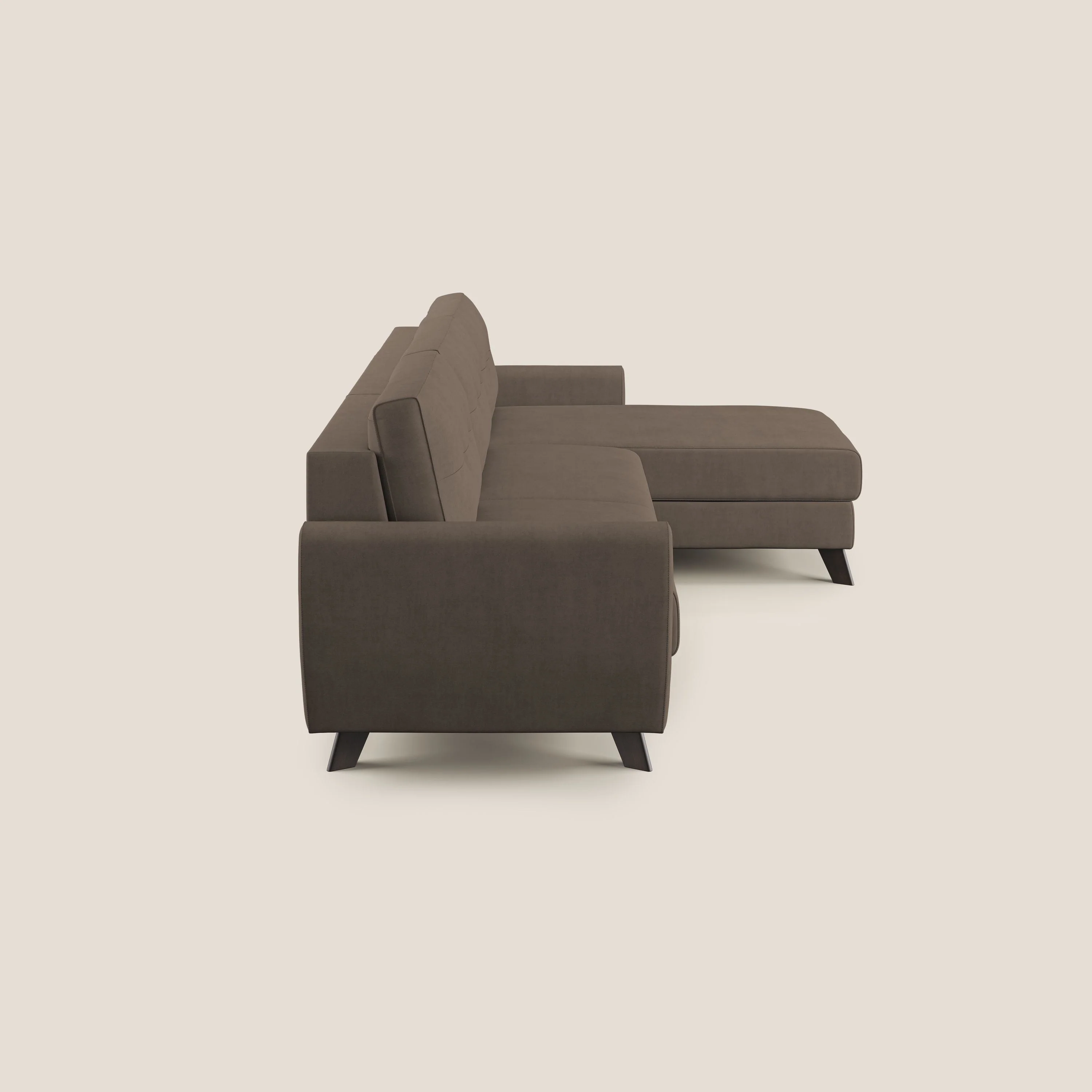 Callisto Canapé d'angle convertible en tissu doux imperméable T02 marron - Image 4