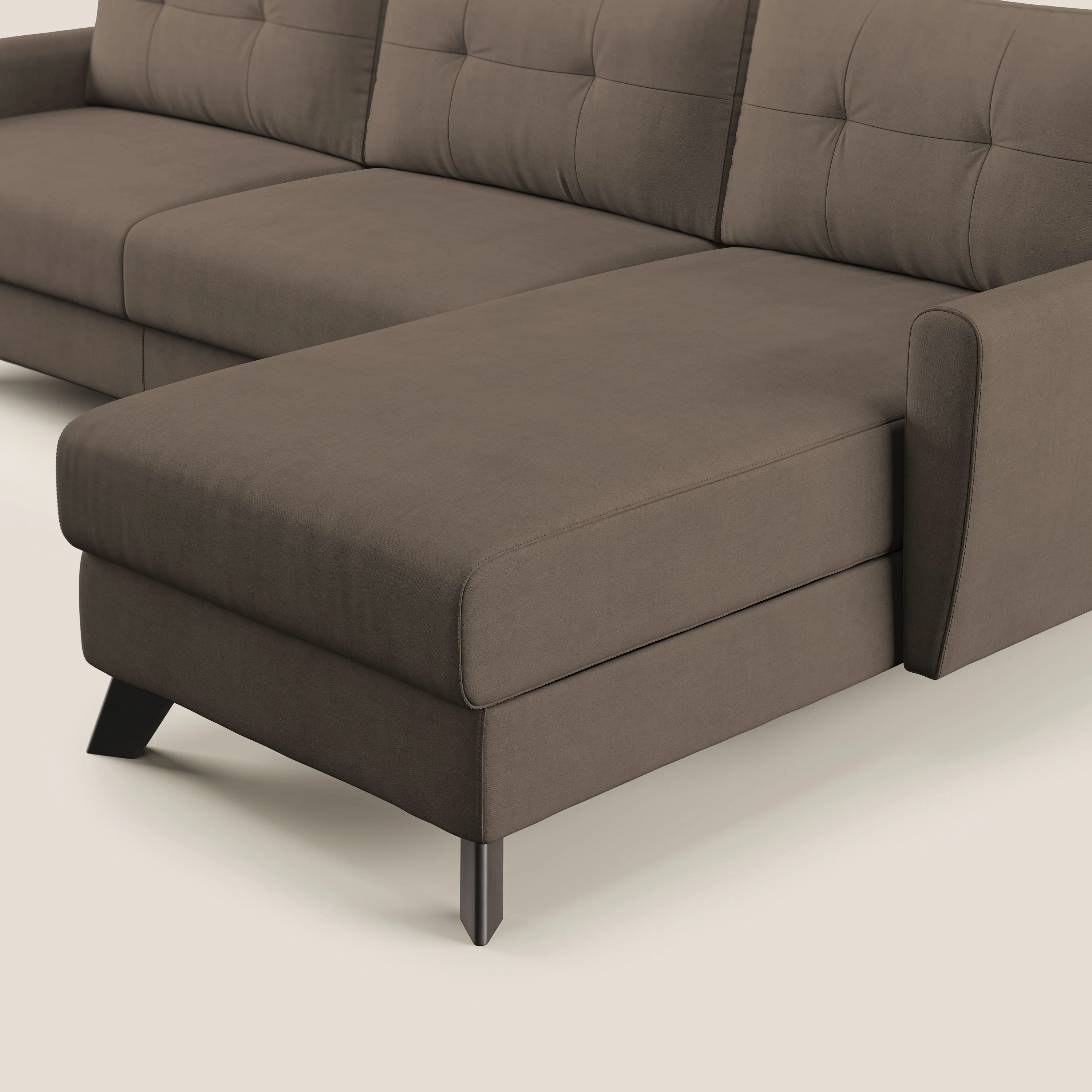 Callisto Canapé d'angle convertible en tissu doux imperméable T02 marron - Image 8