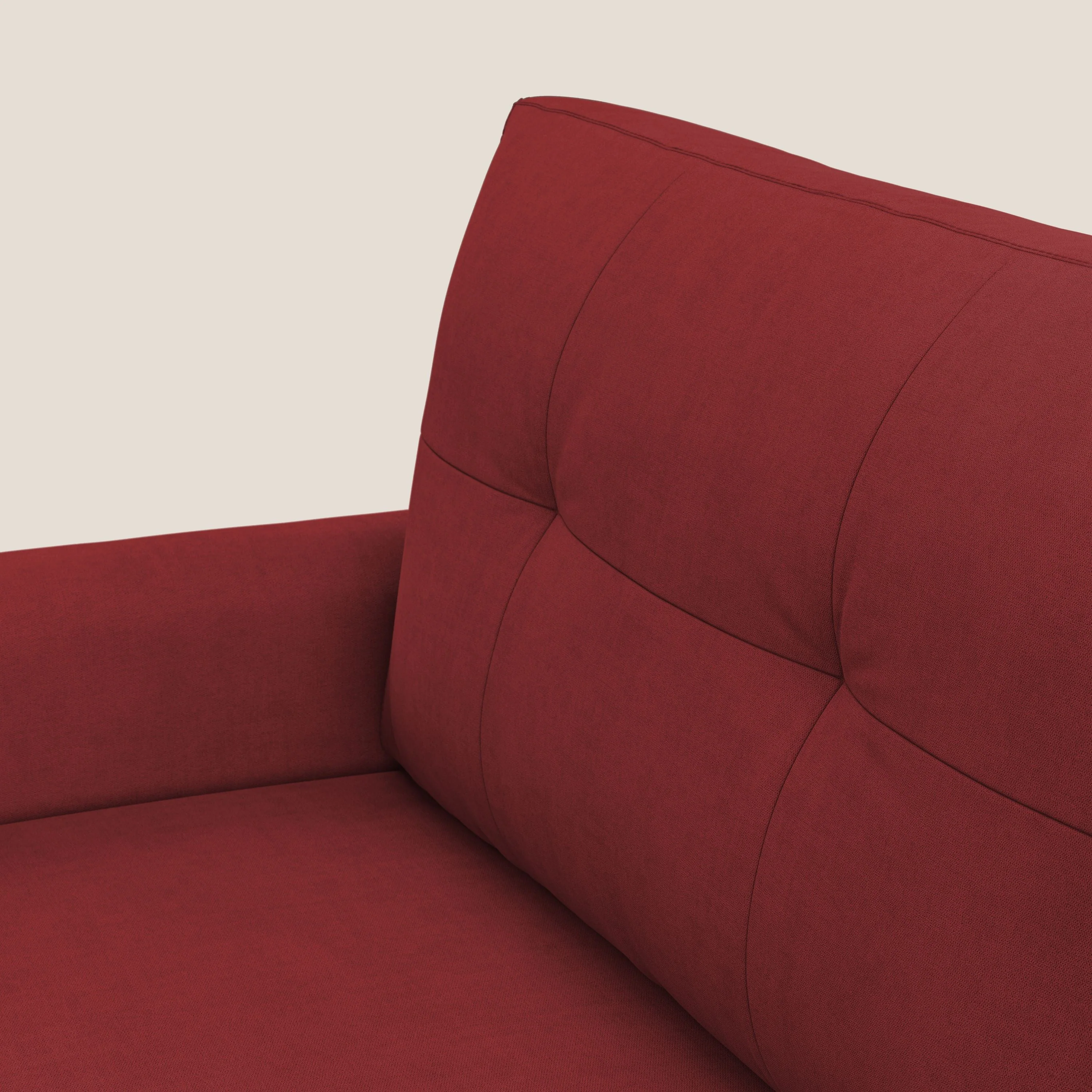 Callisto Canapé d'angle convertible en tissu doux imperméable T02 rouge - Image 6