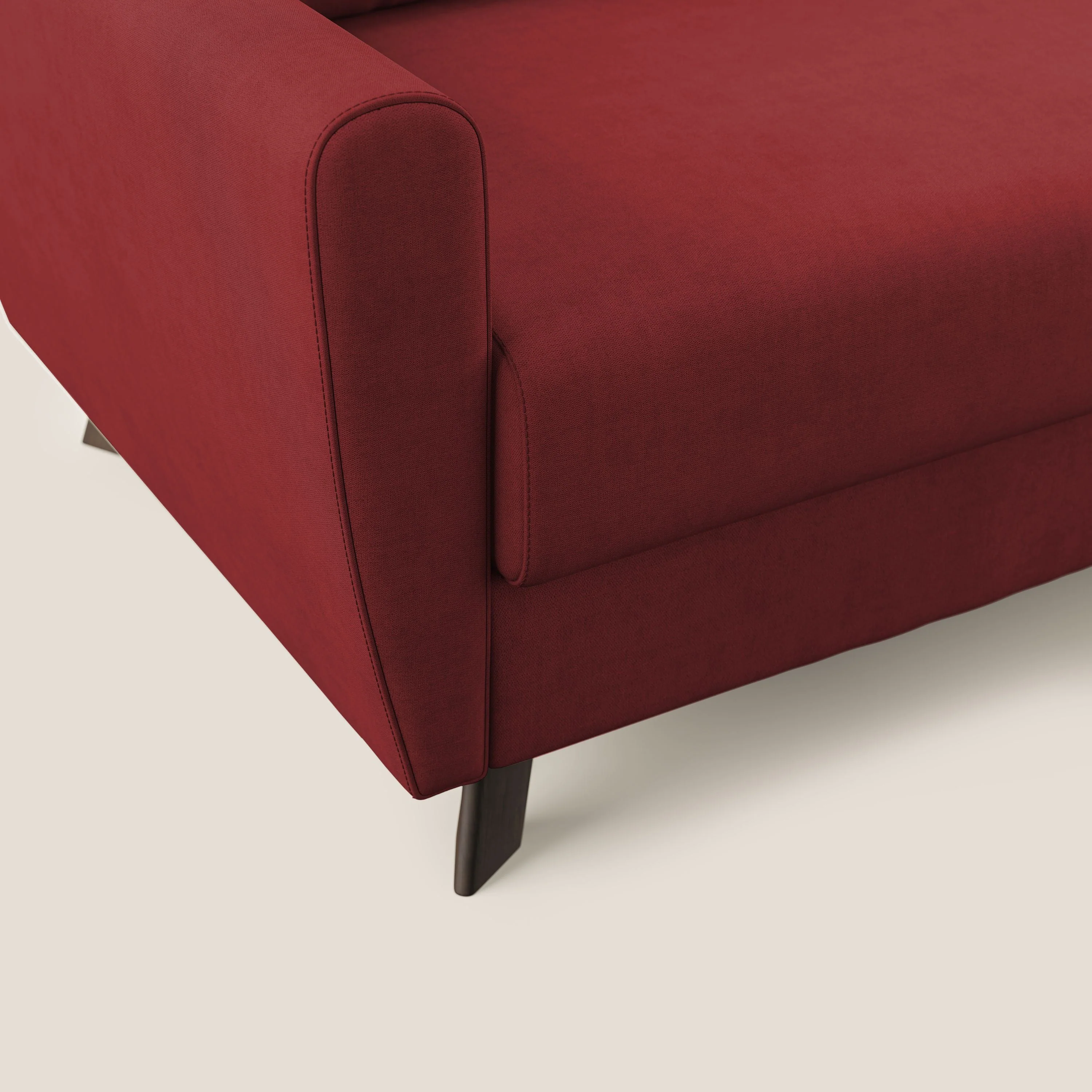 Callisto Canapé d'angle convertible en tissu doux imperméable T02 rouge - Image 8