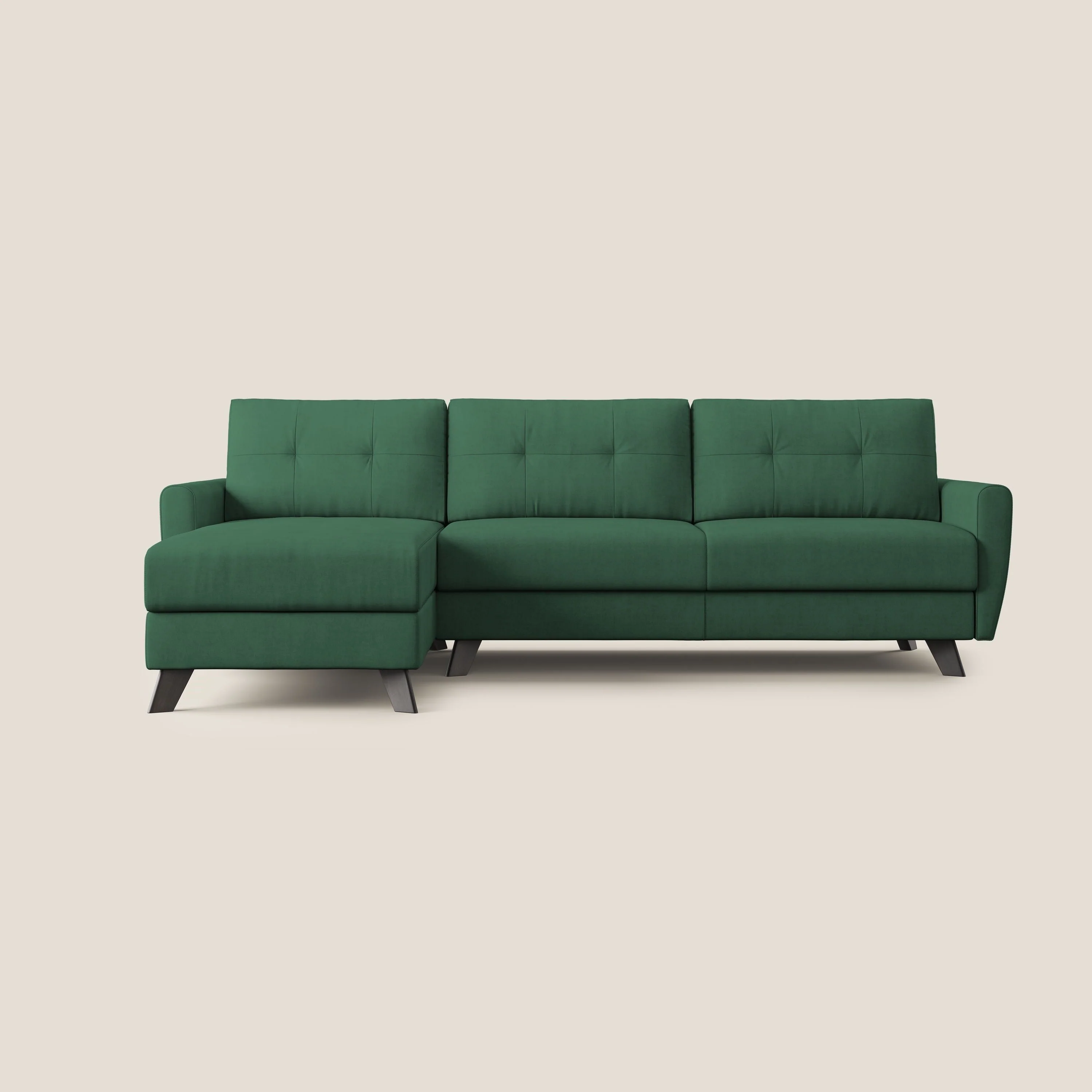 Callisto Canapé d'angle convertible en tissu doux imperméable T02 vert - Image 10
