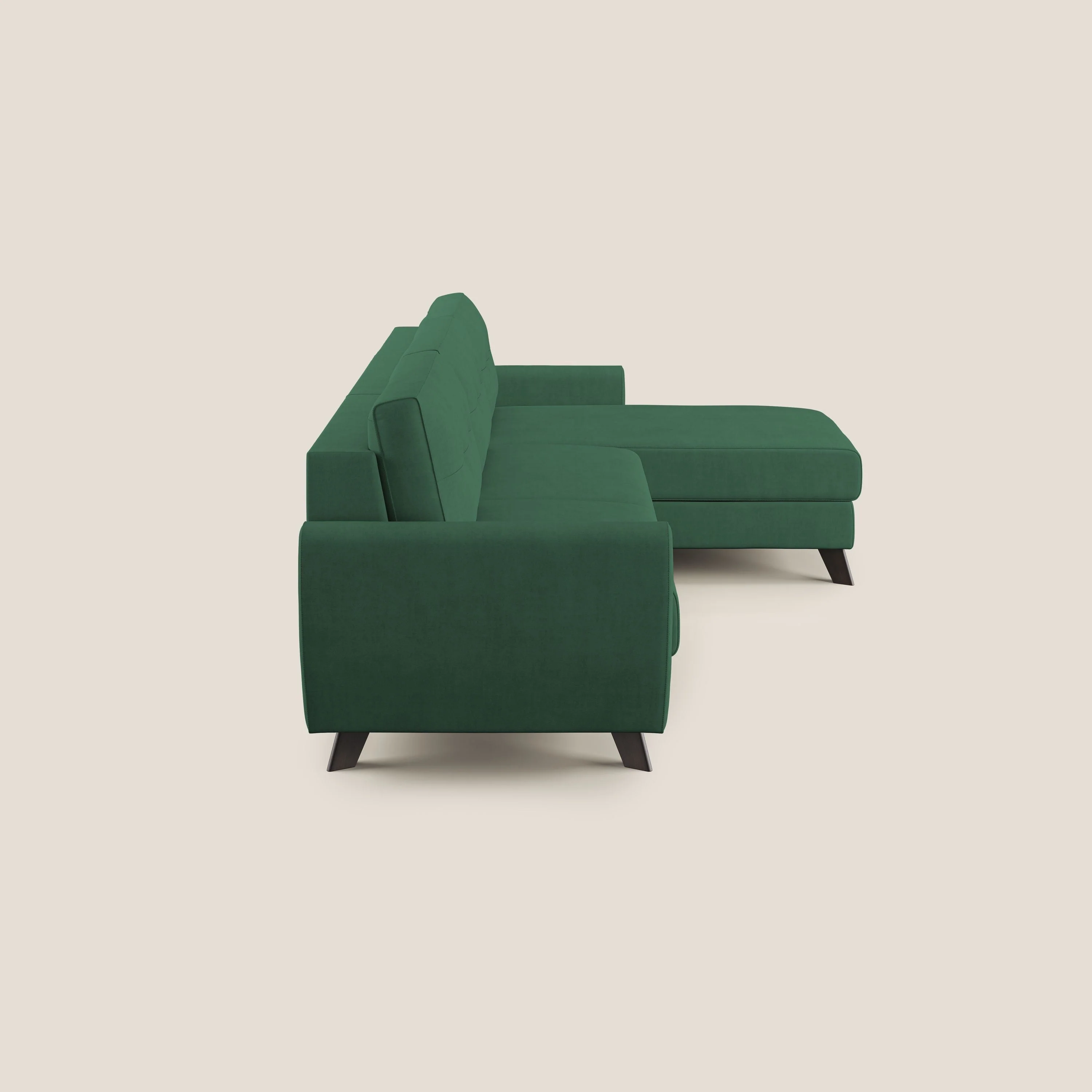 Callisto Canapé d'angle convertible en tissu doux imperméable T02 vert - Image 4