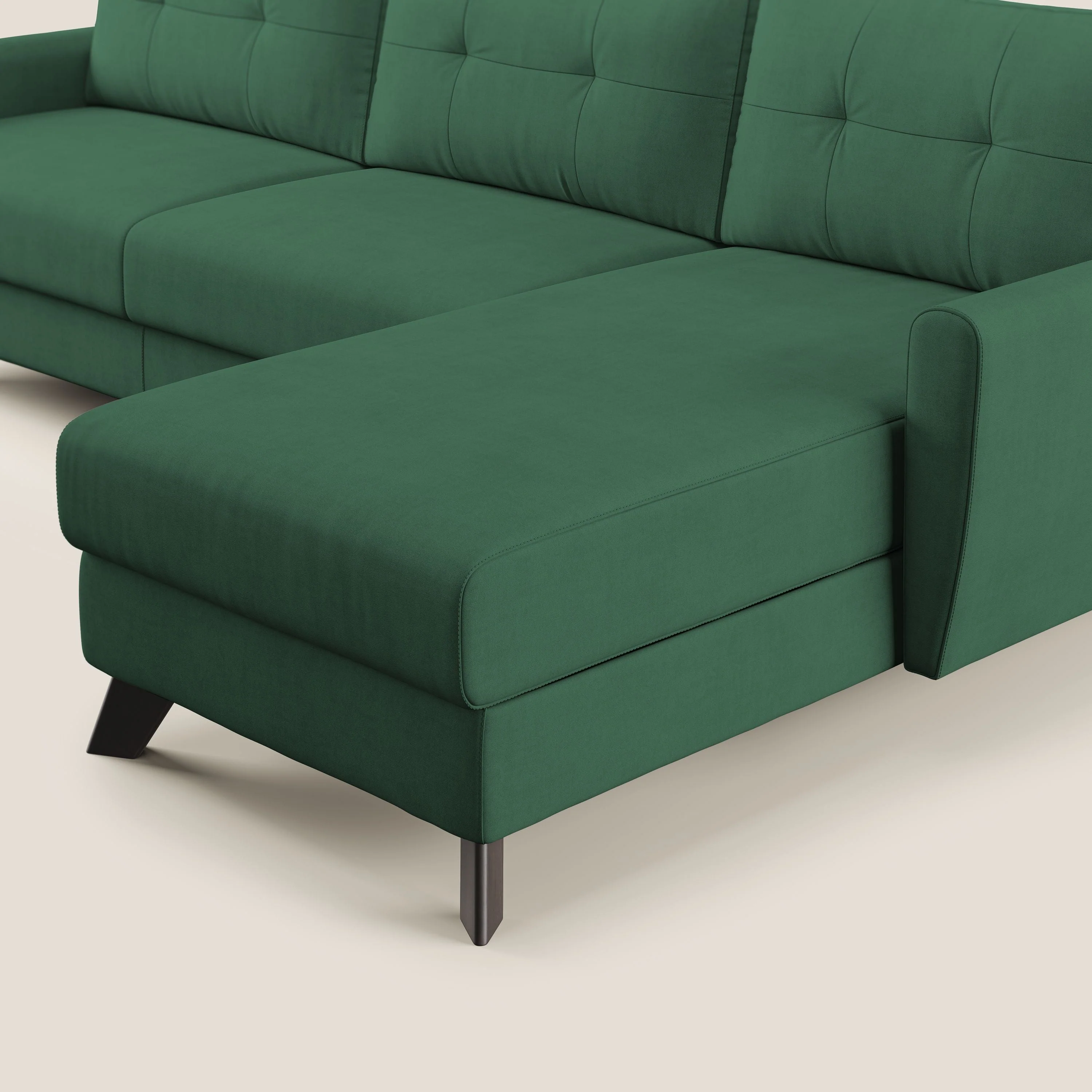 Callisto Canapé d'angle convertible en tissu doux imperméable T02 vert - Image 8