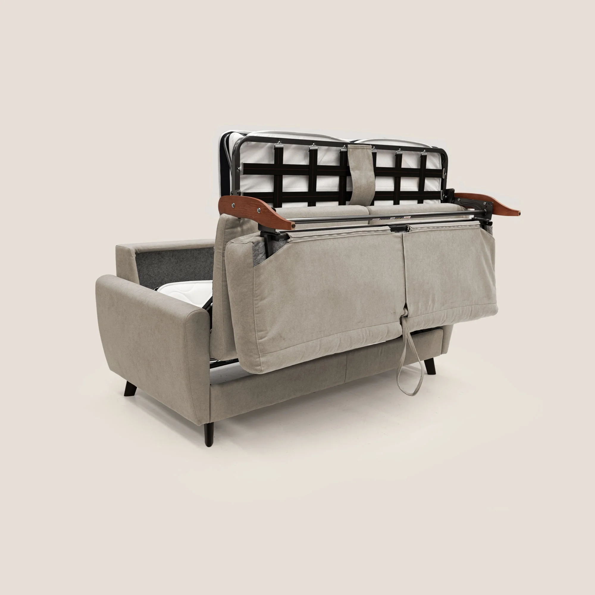 Callisto Canapé lit convertible en tissu doux imperméable T02 beige - Image 11