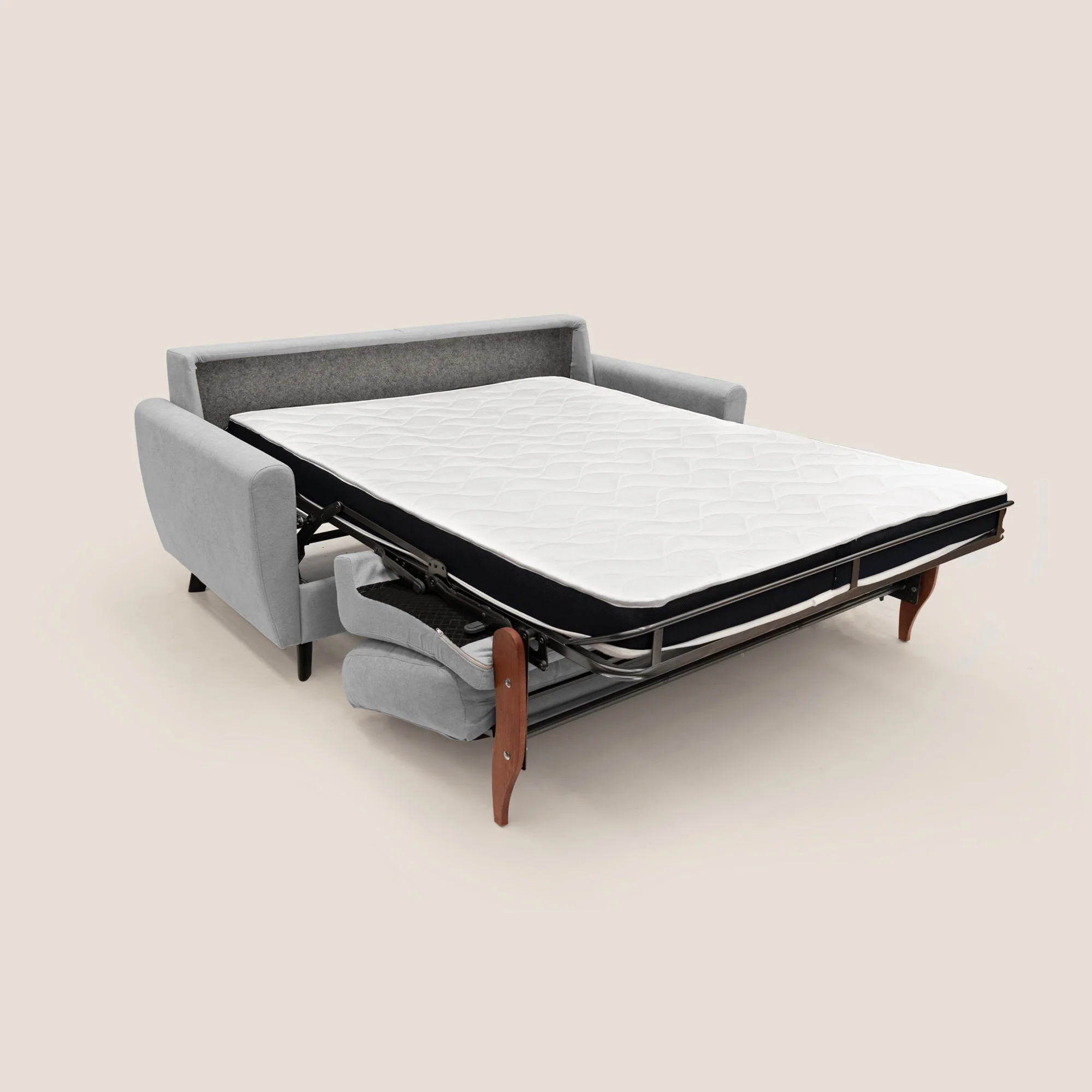 Callisto Canapé lit convertible en tissu doux imperméable T02 gris clair - Image 10