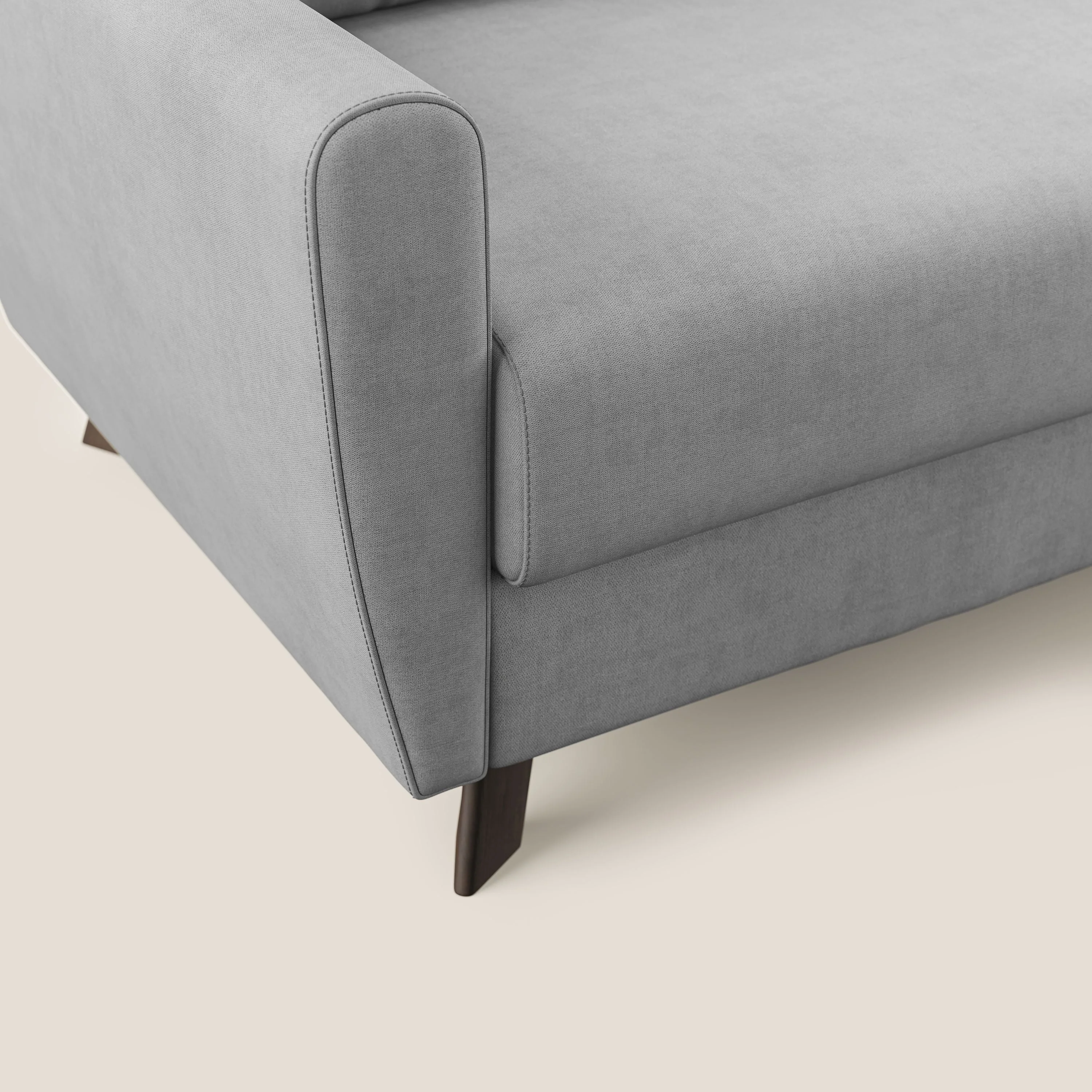 Callisto Canapé lit convertible en tissu doux imperméable T02 gris clair - Image 6