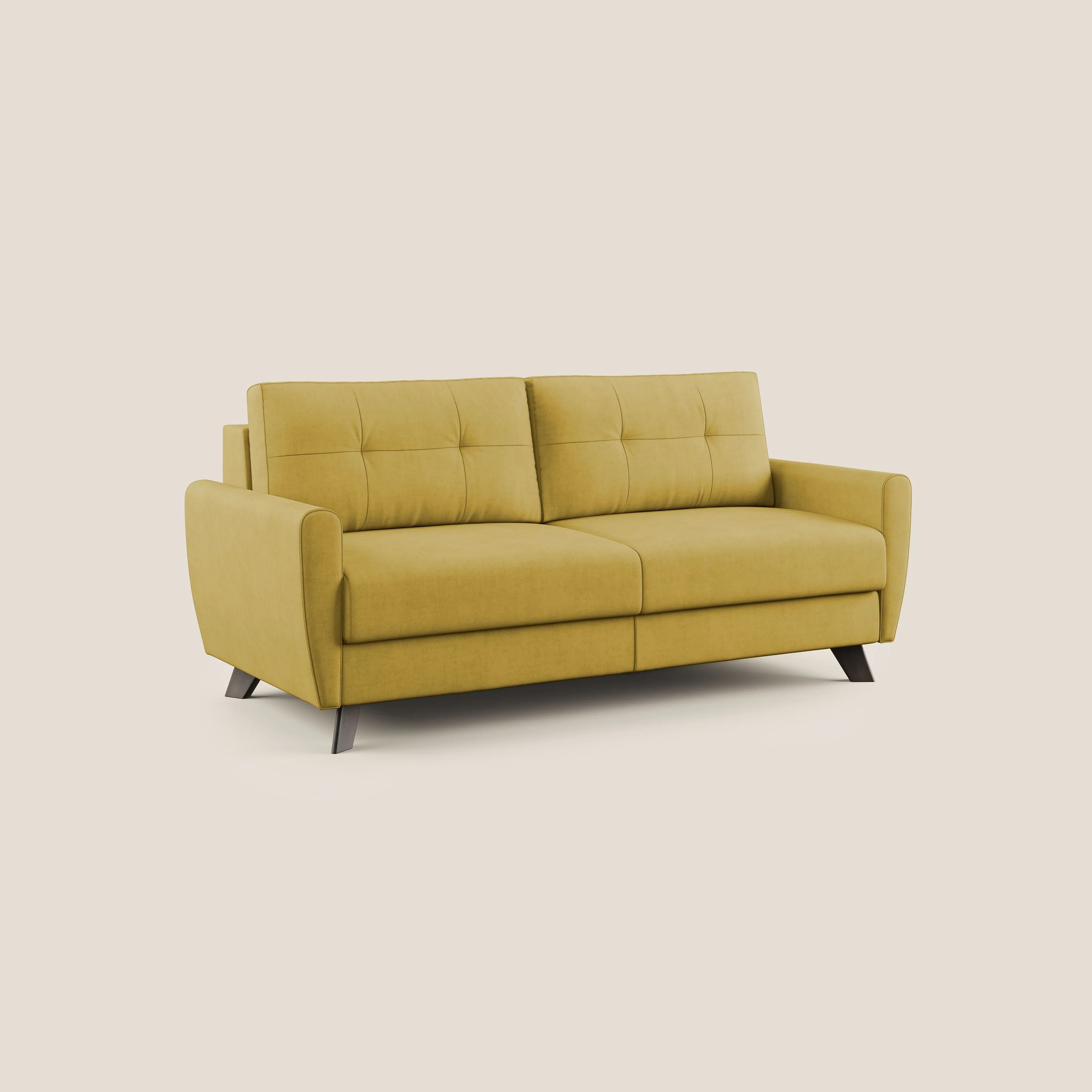 Callisto Canapé lit convertible en tissu doux imperméable T02 jaune - Image 3