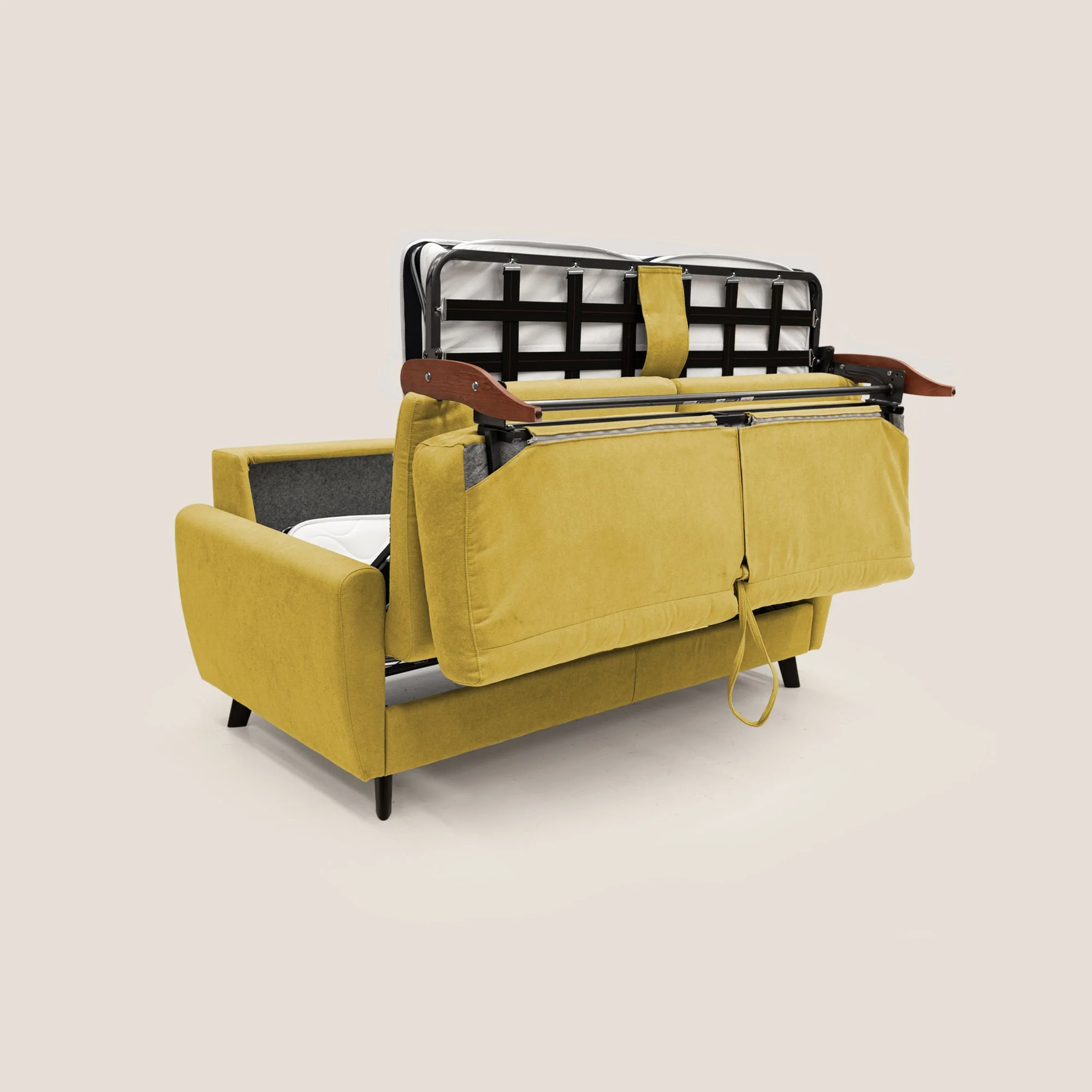 Callisto Canapé lit convertible en tissu doux imperméable T02 jaune - Image 9