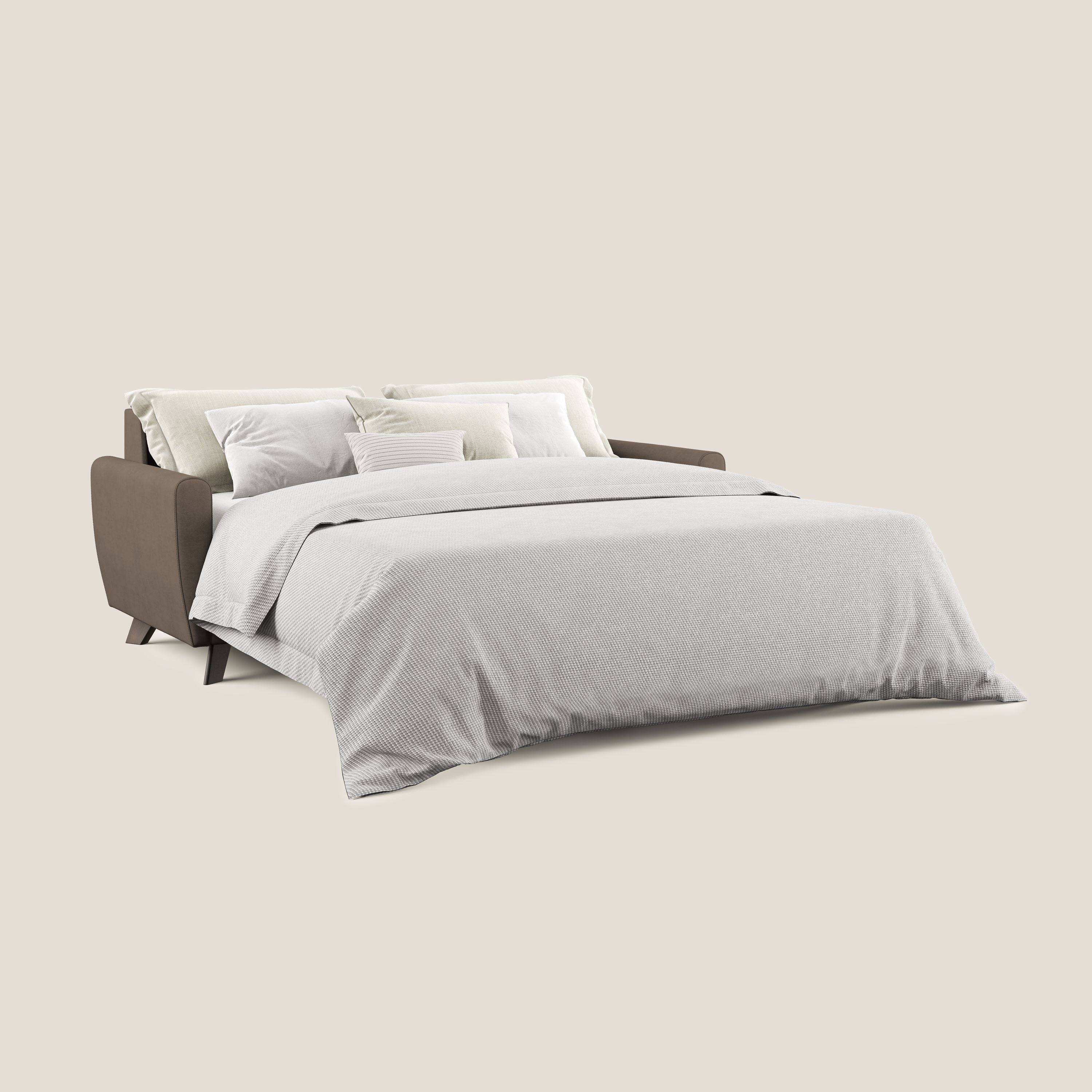 Callisto Canapé lit convertible en tissu doux imperméable T02 marron - Image 2