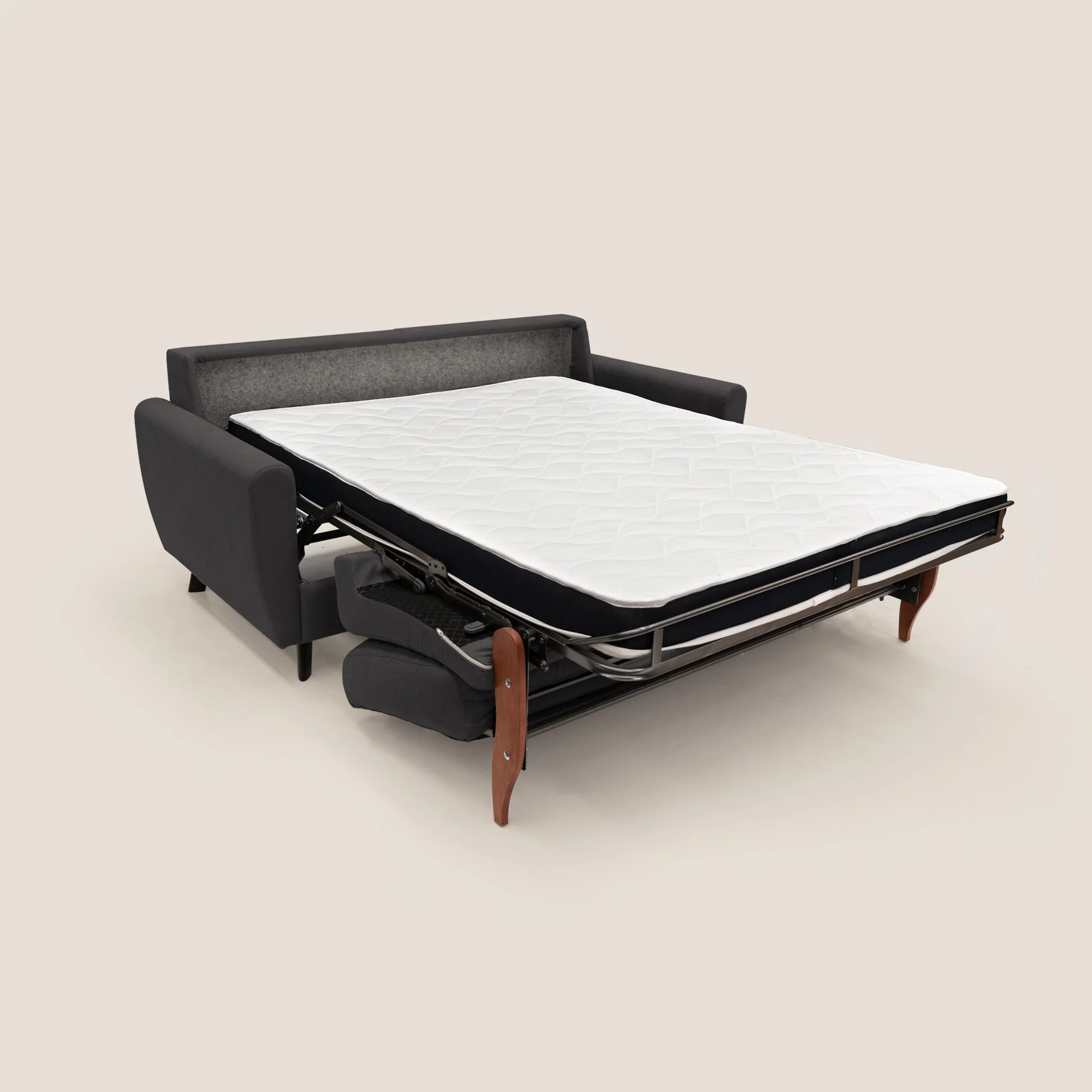Callisto Canapé lit convertible en tissu doux imperméable T02 noir - Image 10