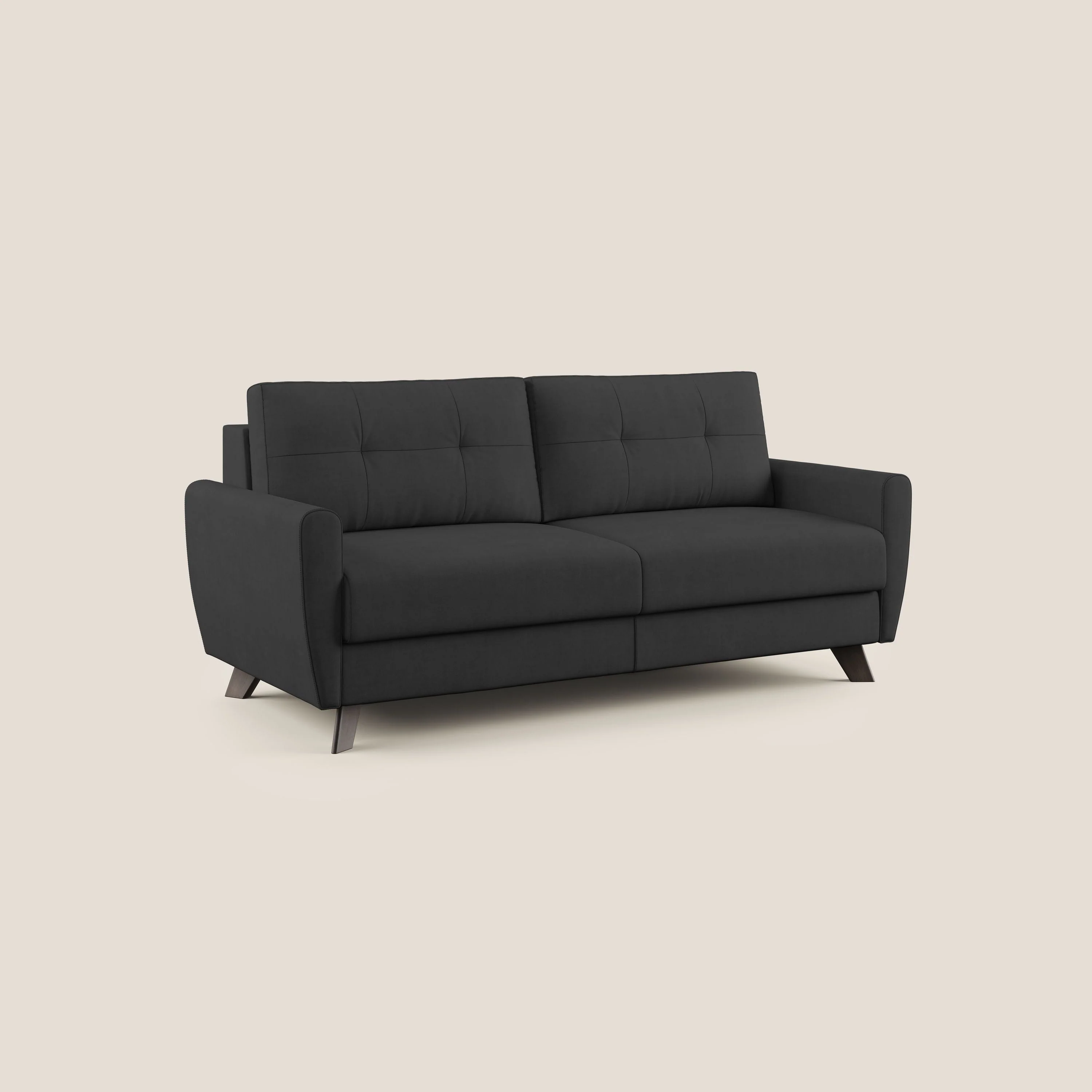 Callisto Canapé lit convertible en tissu doux imperméable T02 noir - Image 3