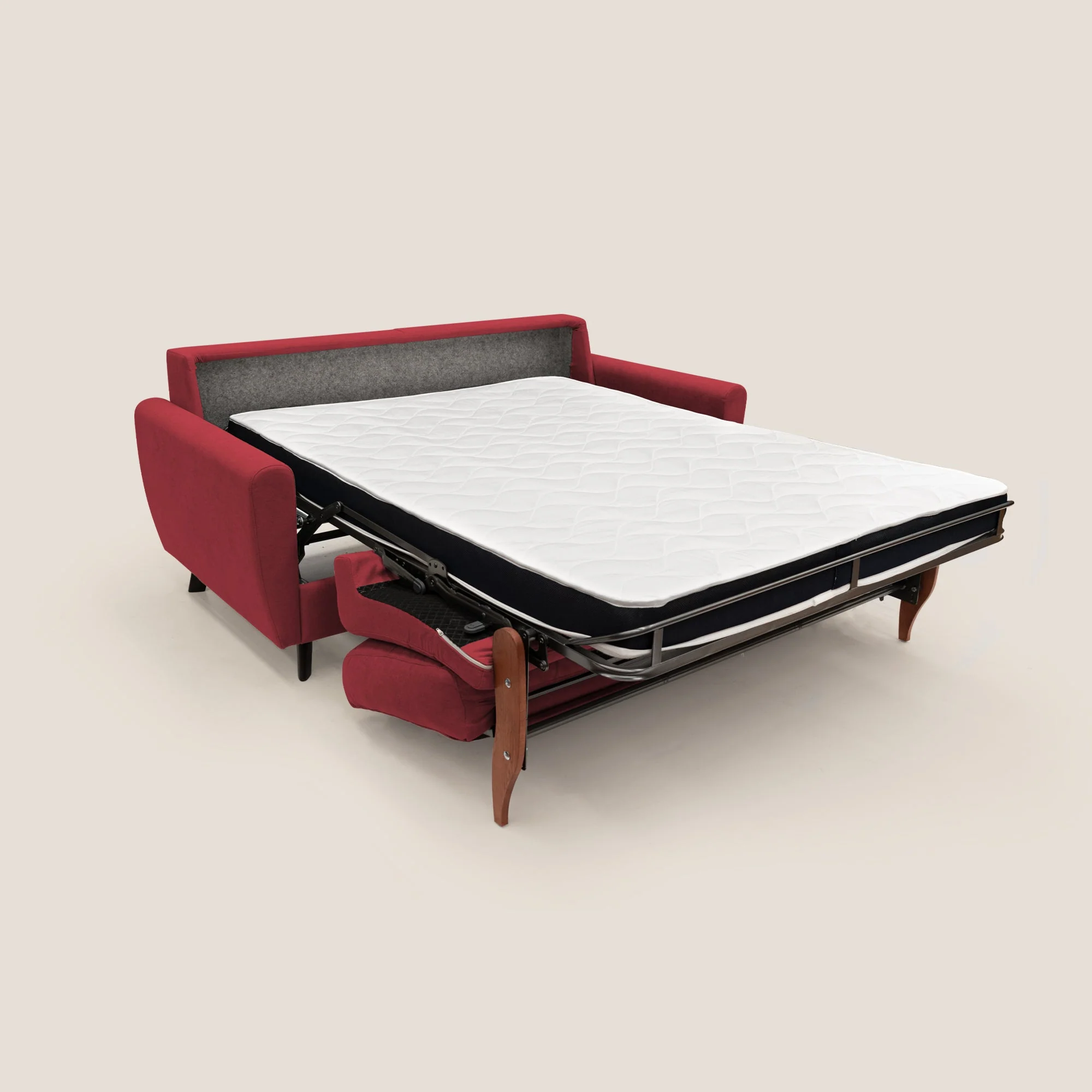 Callisto Canapé lit convertible en tissu doux imperméable T02 rouge - Image 10