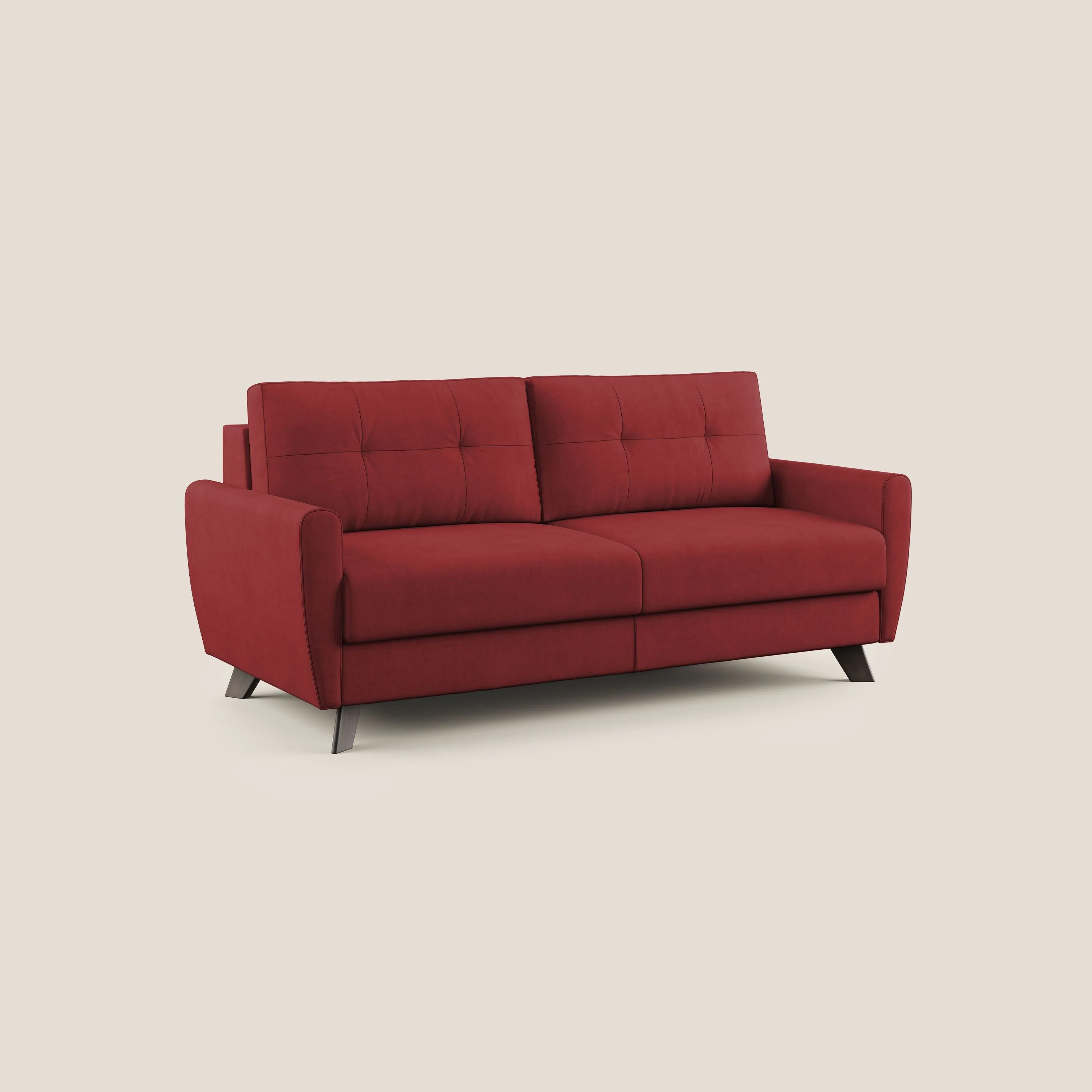 Callisto Canapé lit convertible en tissu doux imperméable T02 rouge - Image 3