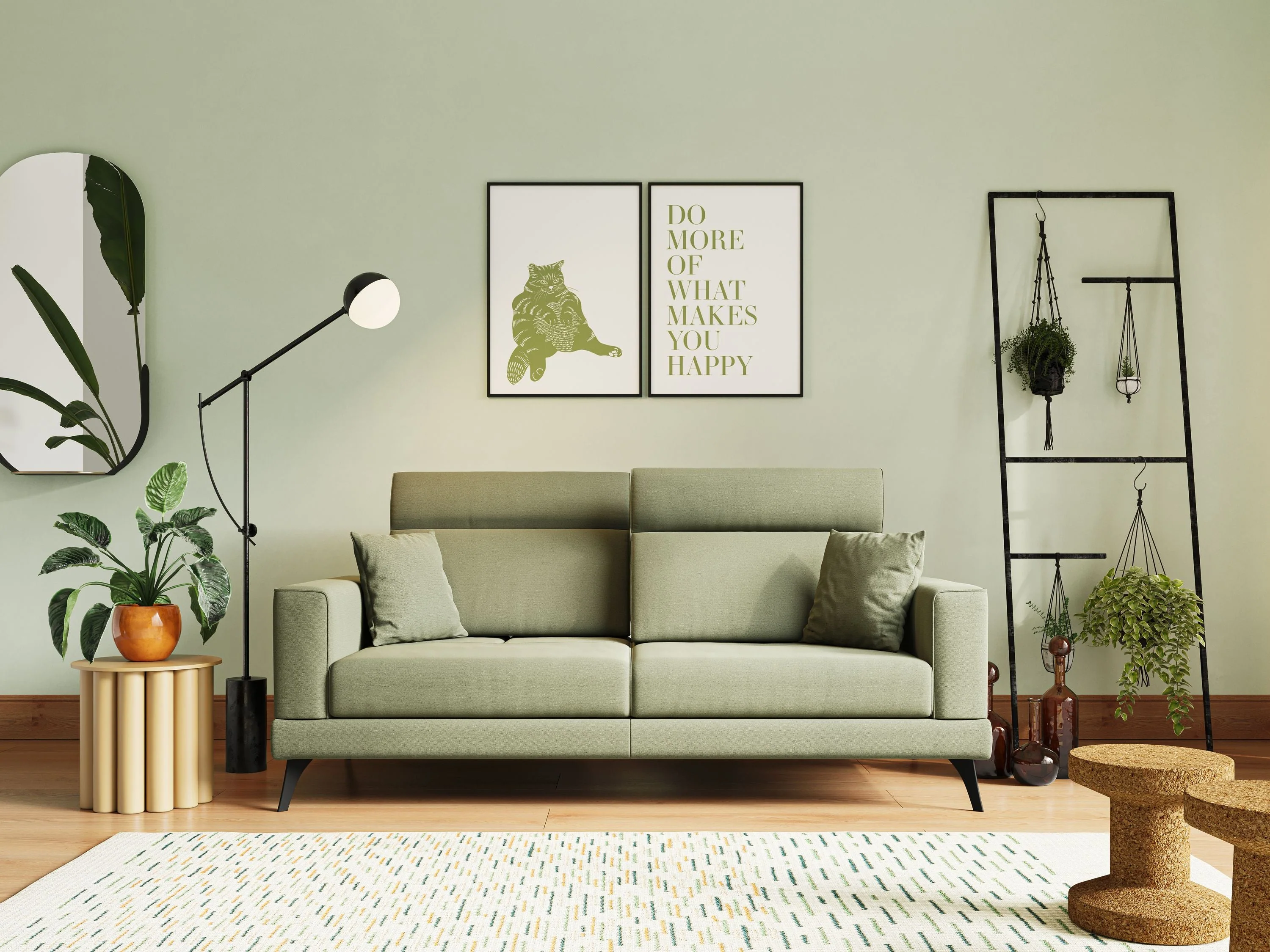 Slide Divano con schienali traslanti e poggiatesta in tessuto simil cotone impermeabile T19 beige - Image 14
