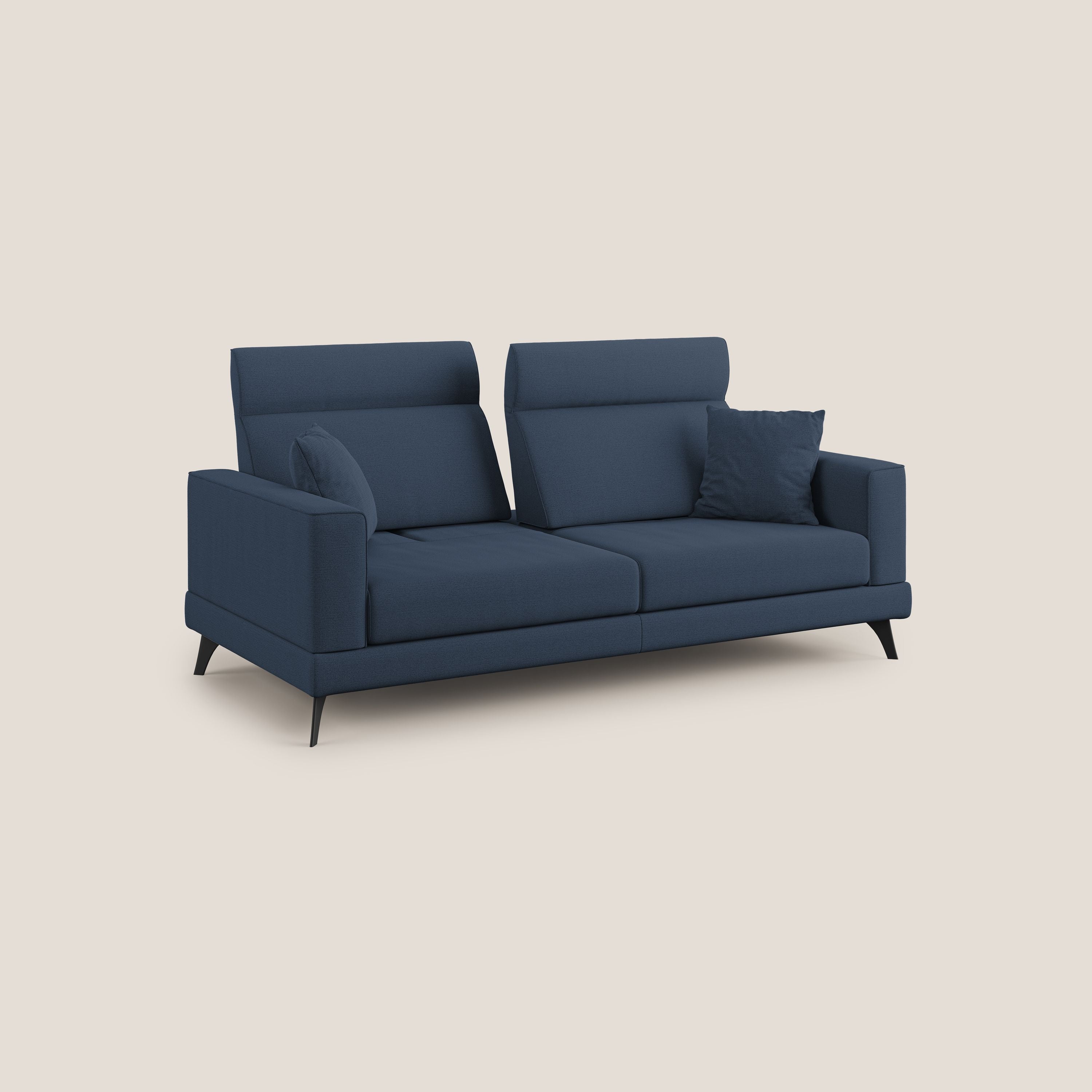Slide Canapé avec dossiers coulissants et appuie-tête en tissu imperméable simili coton T19 bleu - Image 2