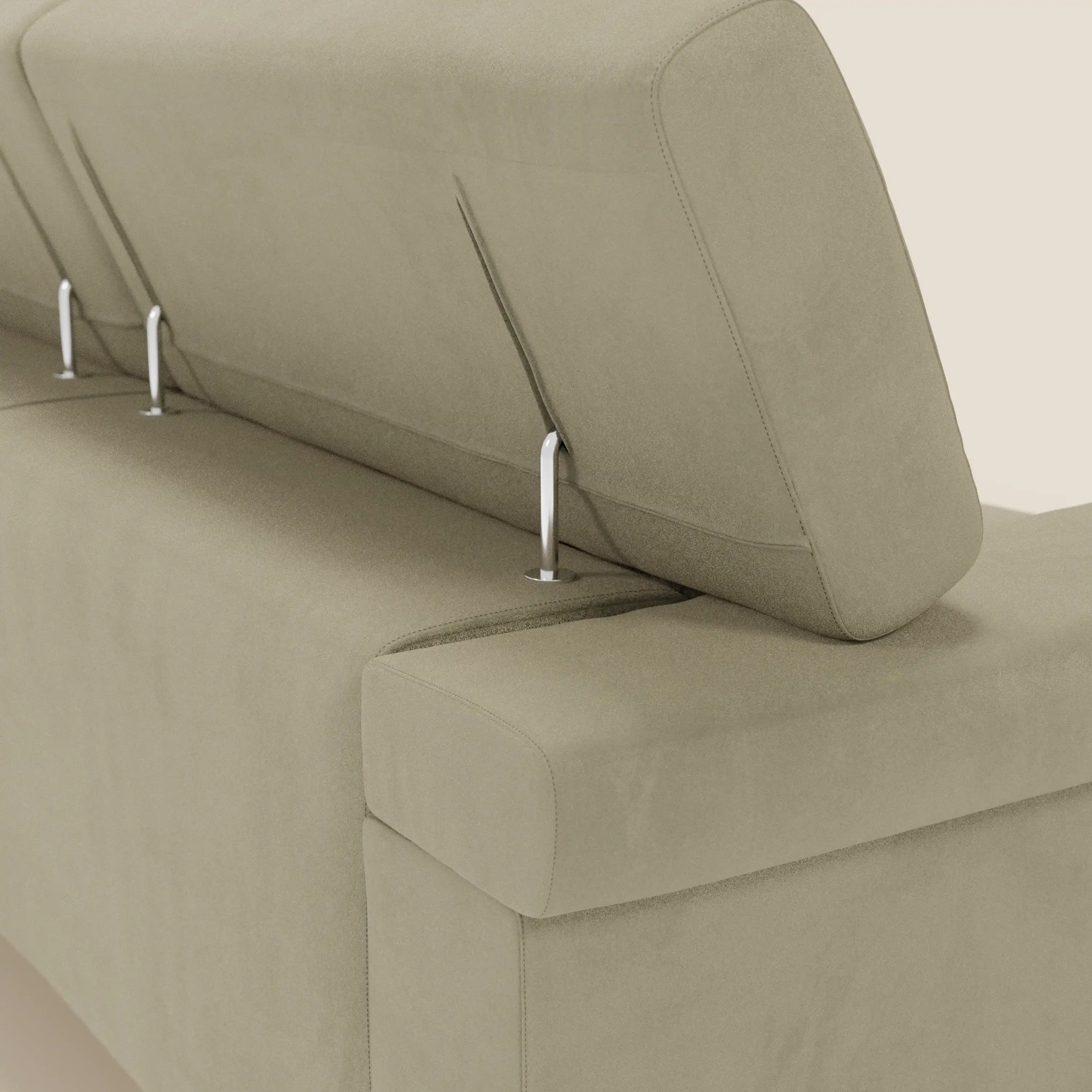 Raffaello Canapé d'angle avec assises coulissantes et têtières en microfibre détachable T11 beige - Image 8