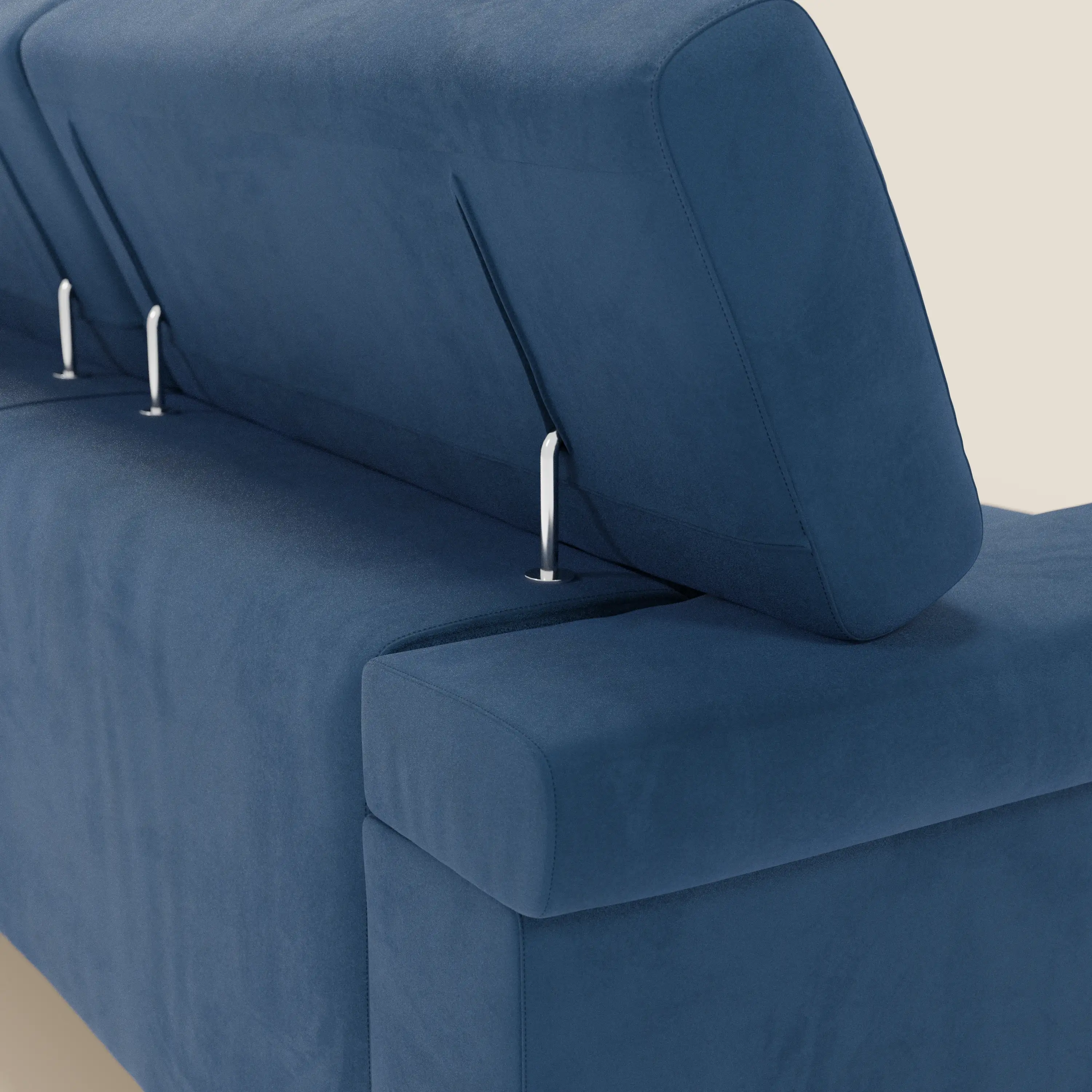 Raffaello Canapé d'angle avec assises coulissantes et têtières en microfibre détachable T11 bleu - Image 8