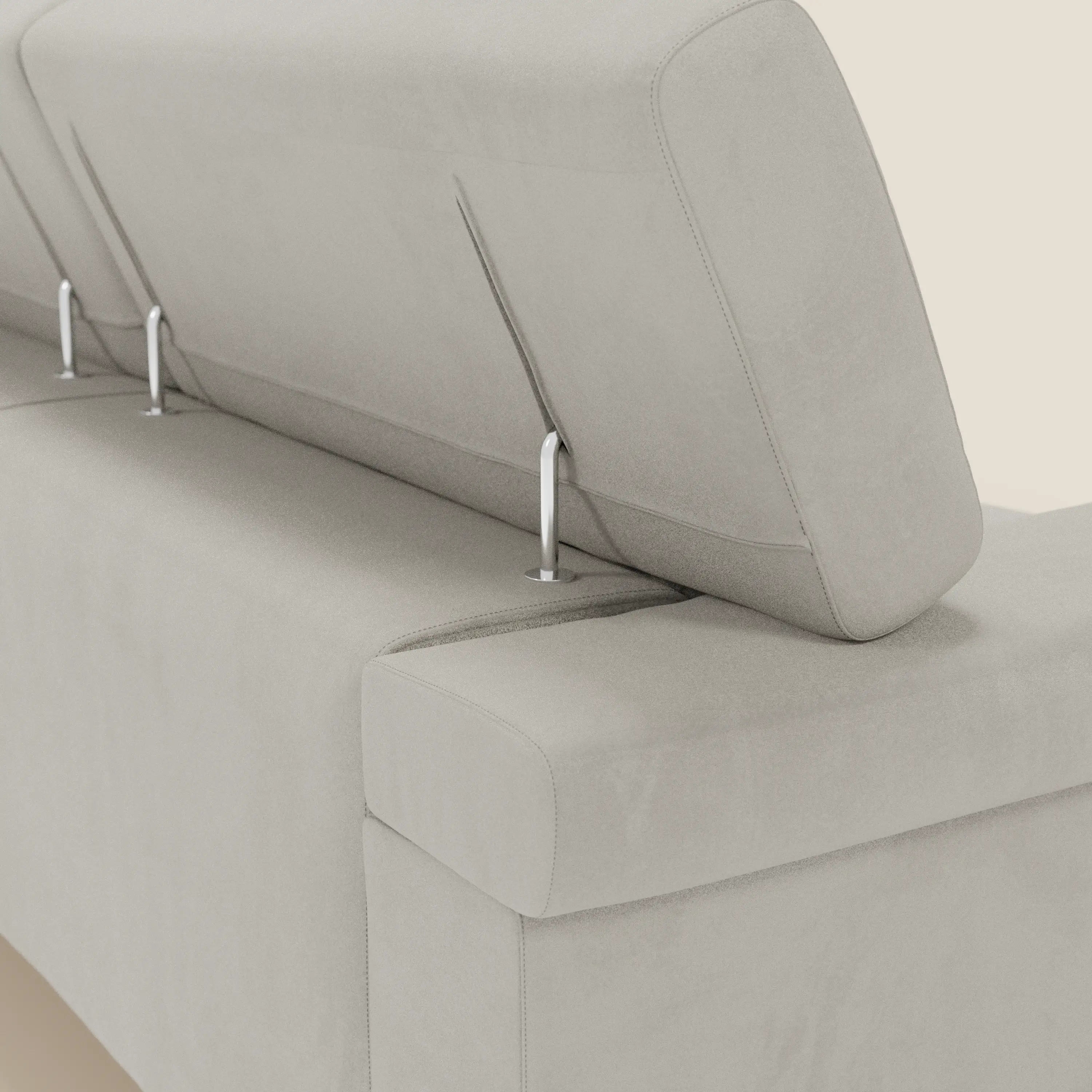 Raffaello Canapé d'angle avec assises coulissantes et têtières en microfibre détachable T11 crème - Image 8