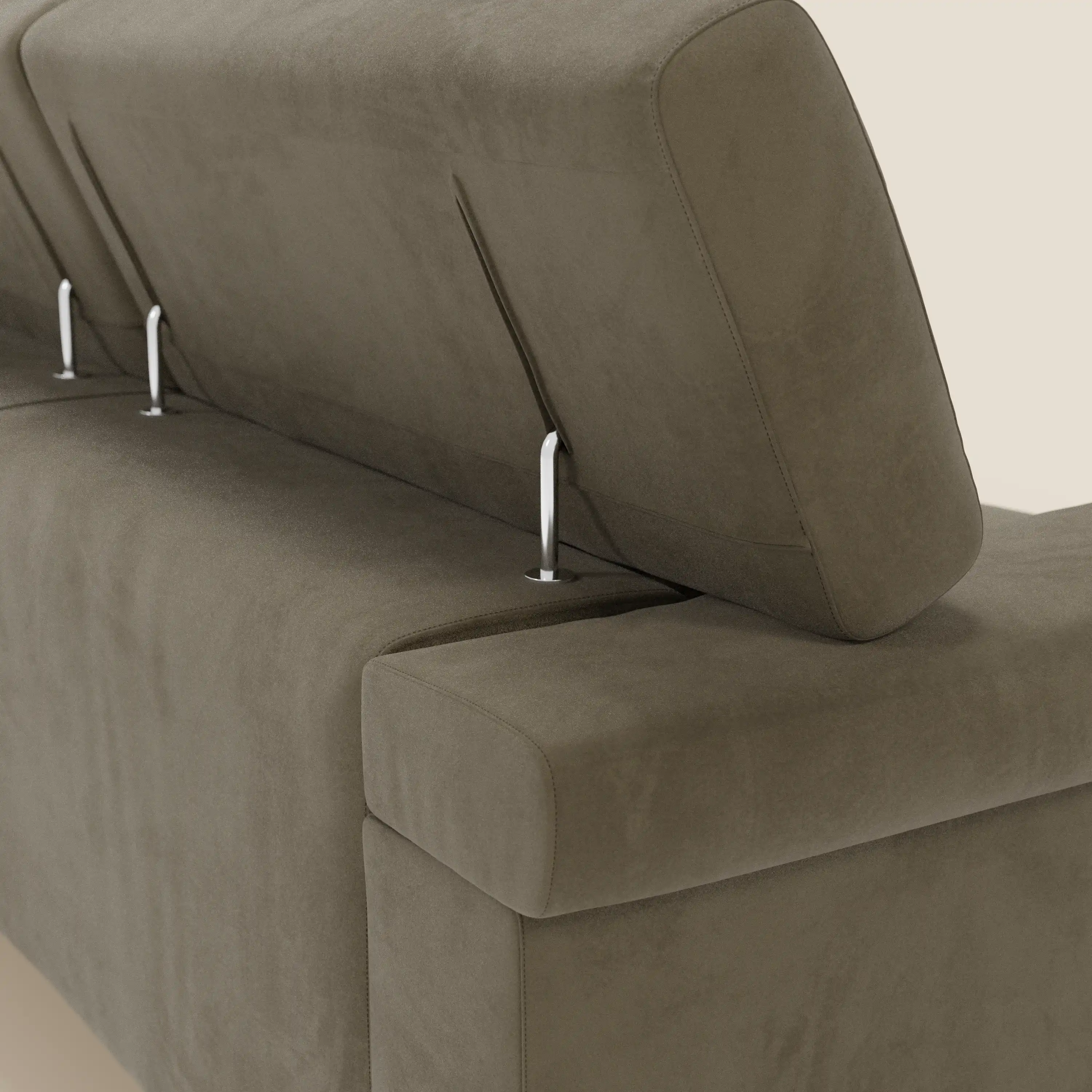 Raffaello Canapé d'angle avec assises coulissantes et têtières en microfibre détachable T11 marron - Image 8