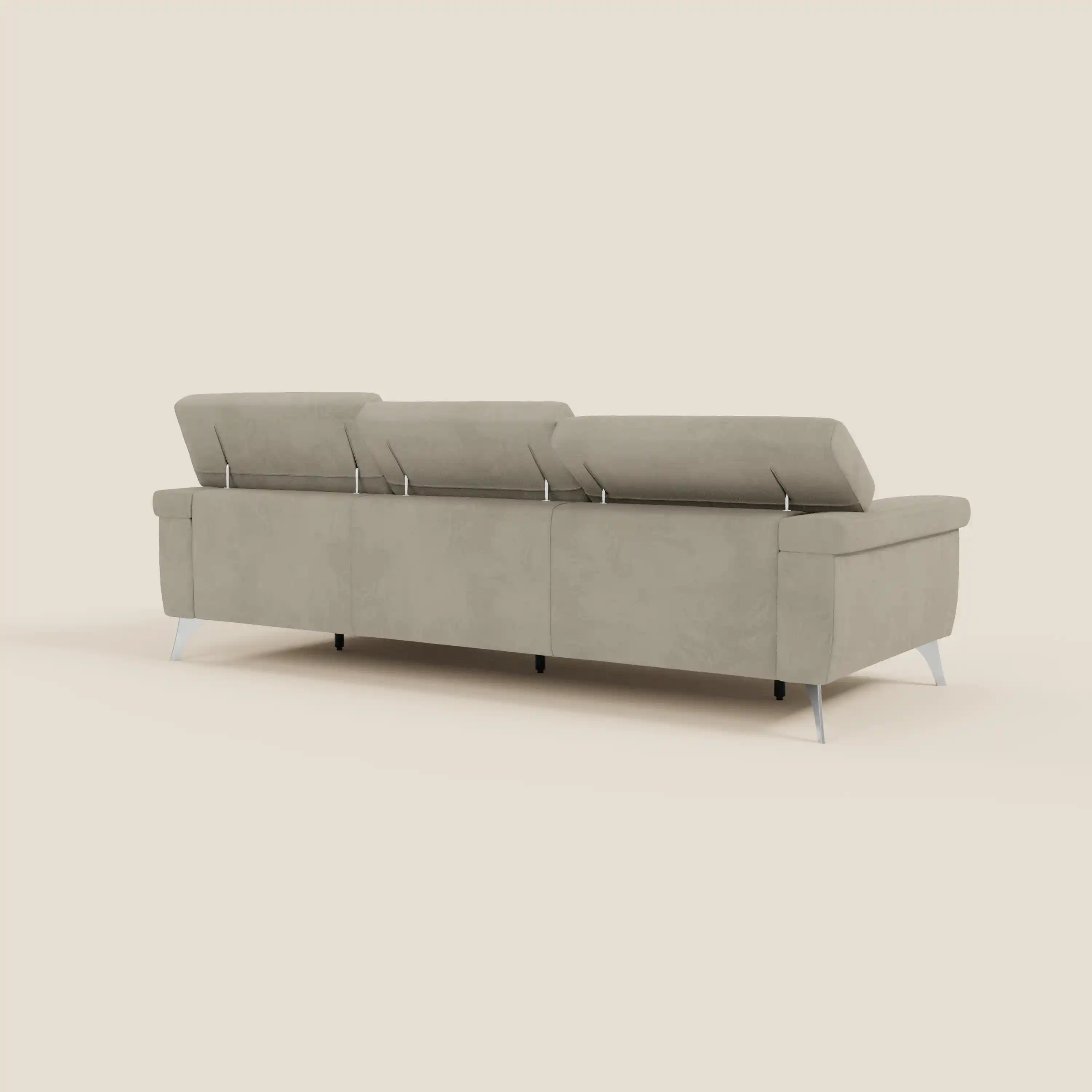 Raffaello Canapé d'angle avec assises coulissantes et têtières en microfibre détachable T11 taupe - Image 7
