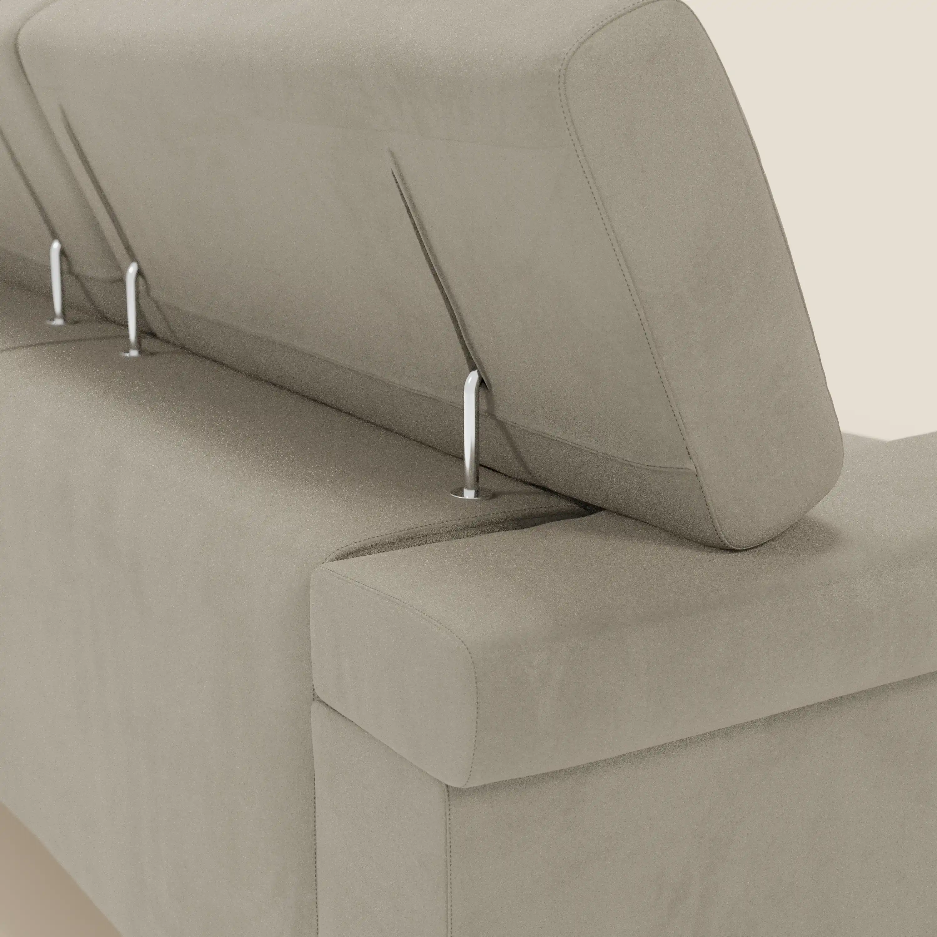 Raffaello Canapé d'angle avec assises coulissantes et têtières en microfibre détachable T11 taupe - Image 8