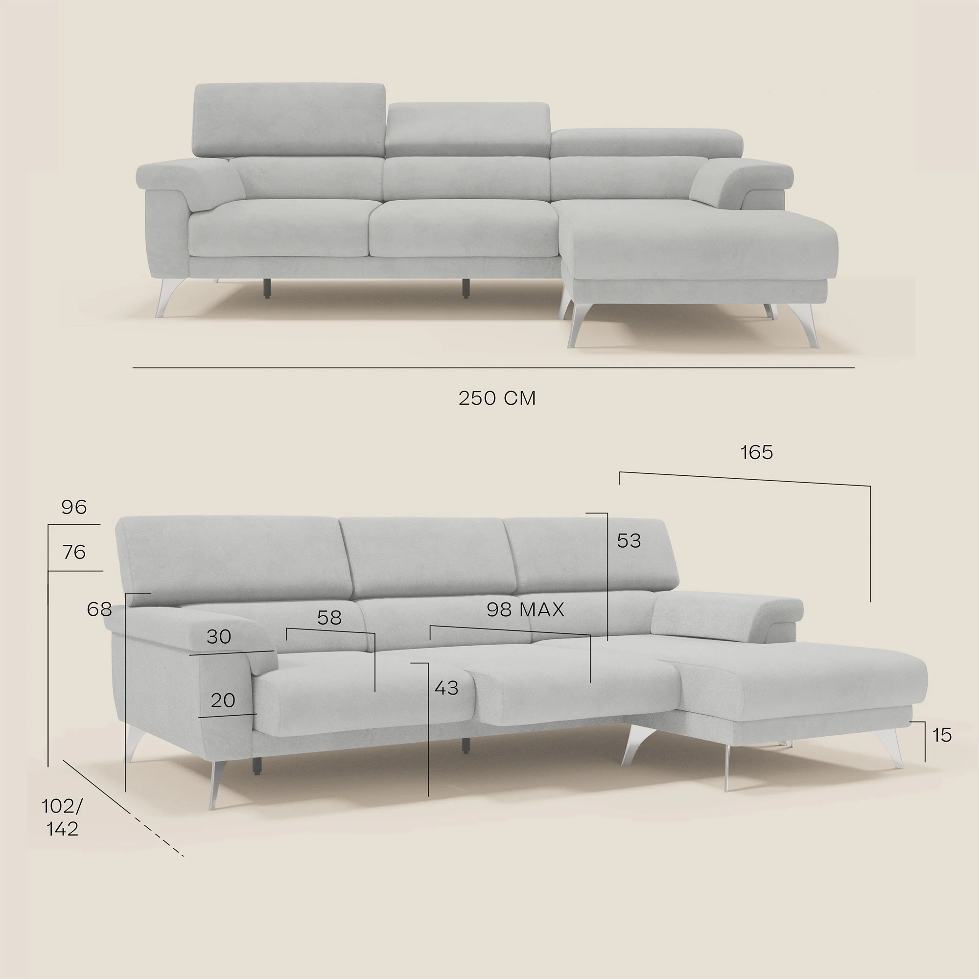 Raffaello Canapé d'angle avec assises coulissantes et têtières en microfibre détachable T11 vert - Image 13