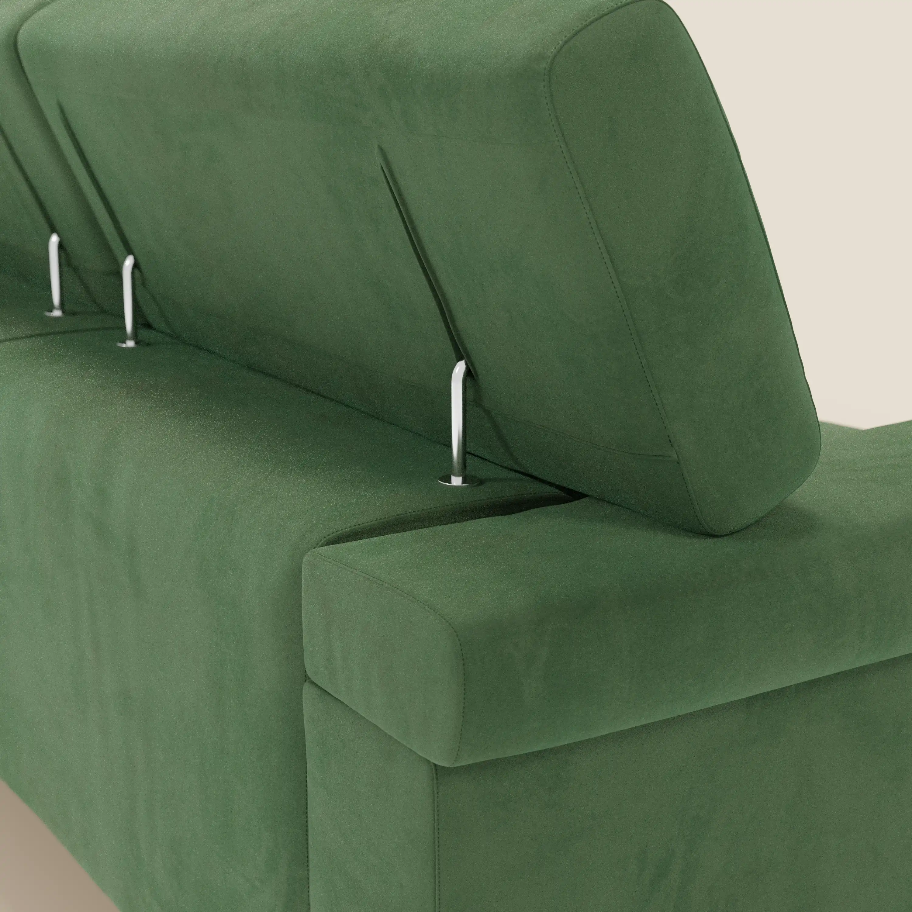 Raffaello Canapé d'angle avec assises coulissantes et têtières en microfibre détachable T11 vert - Image 8