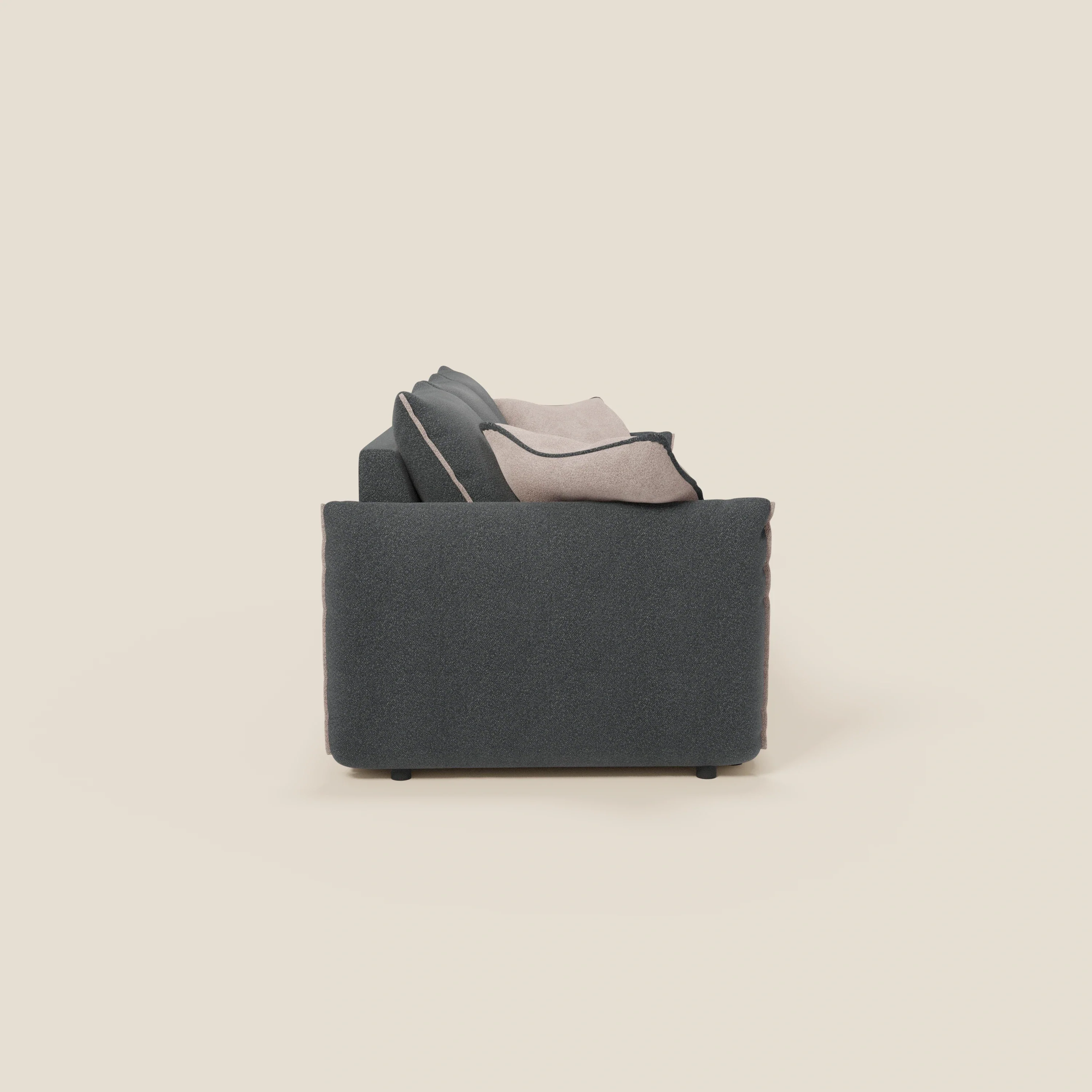 Flexar Canapé  avec 3 assises coulissantes et dossier en duvet en bouclette douce et imperméable T07 Anthracite - rose - Image 7