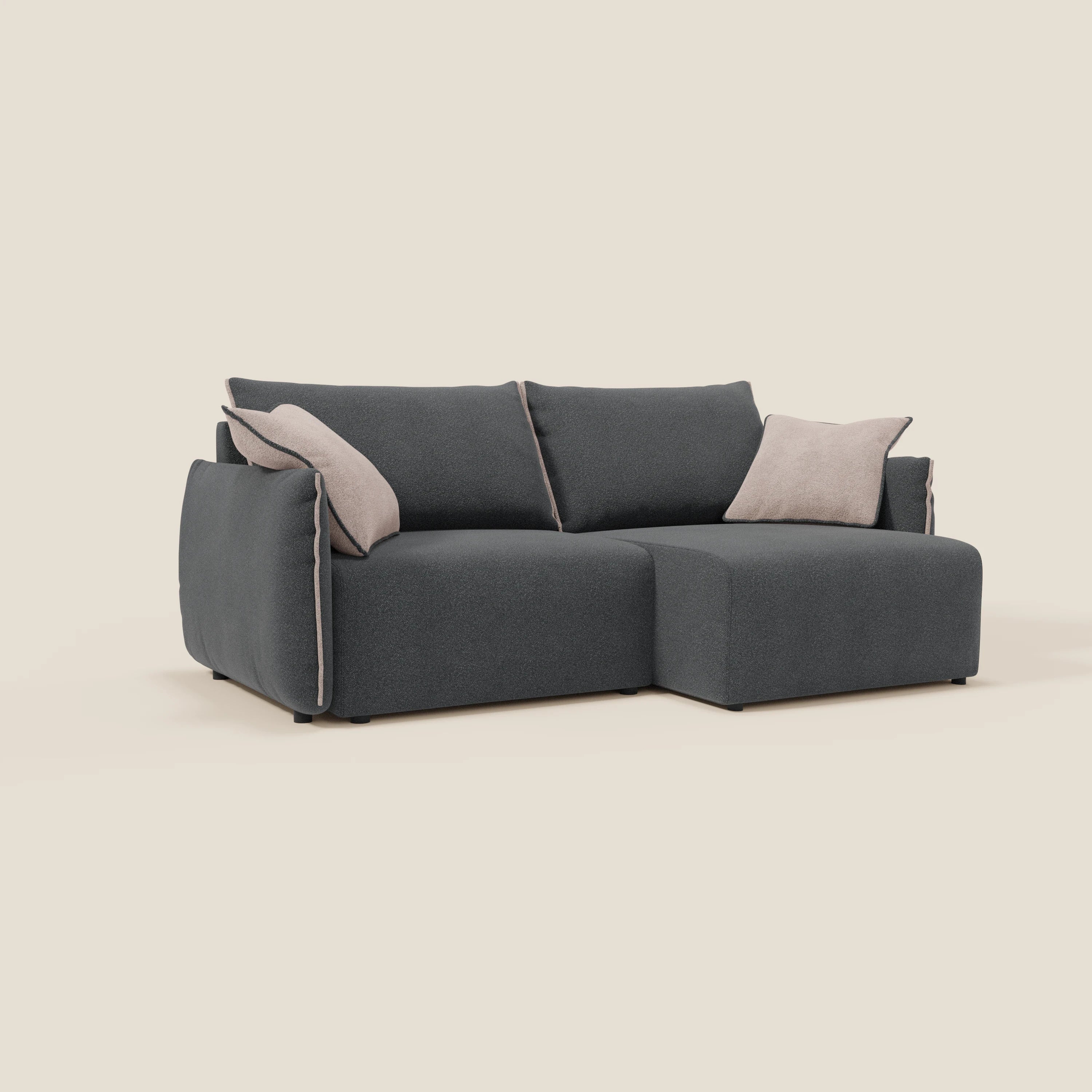 Flexar Canapé  avec assises coulissantes et dossier en duvet en bouclette douce et imperméable T07 Anthracite - rose - Image 2