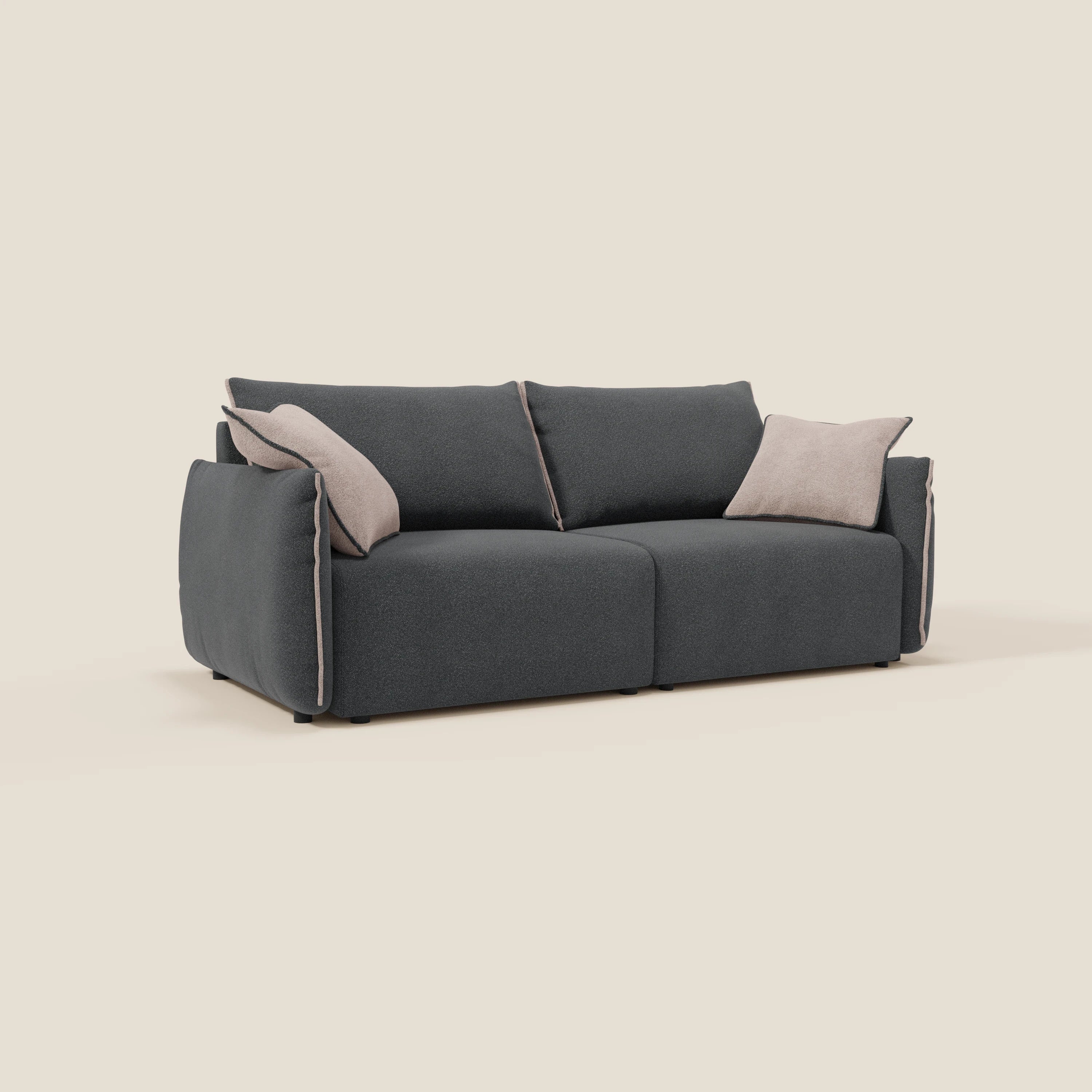 Flexar Canapé  avec assises coulissantes et dossier en duvet en bouclette douce et imperméable T07 Anthracite - rose - Image 3