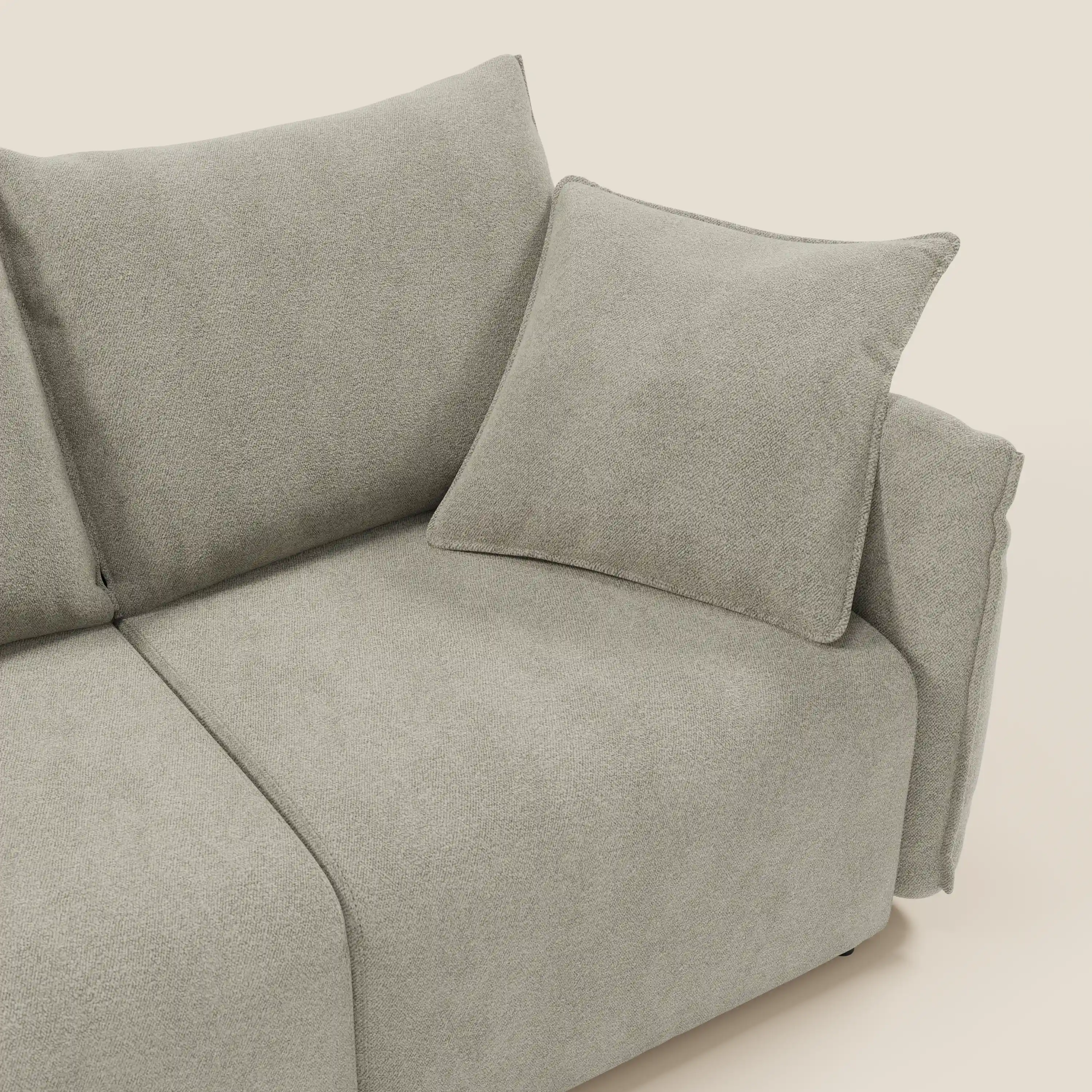 Flexar Canapé  avec 3 assises coulissantes et dossier en duvet en bouclette douce et imperméable T07 beige - Image 10
