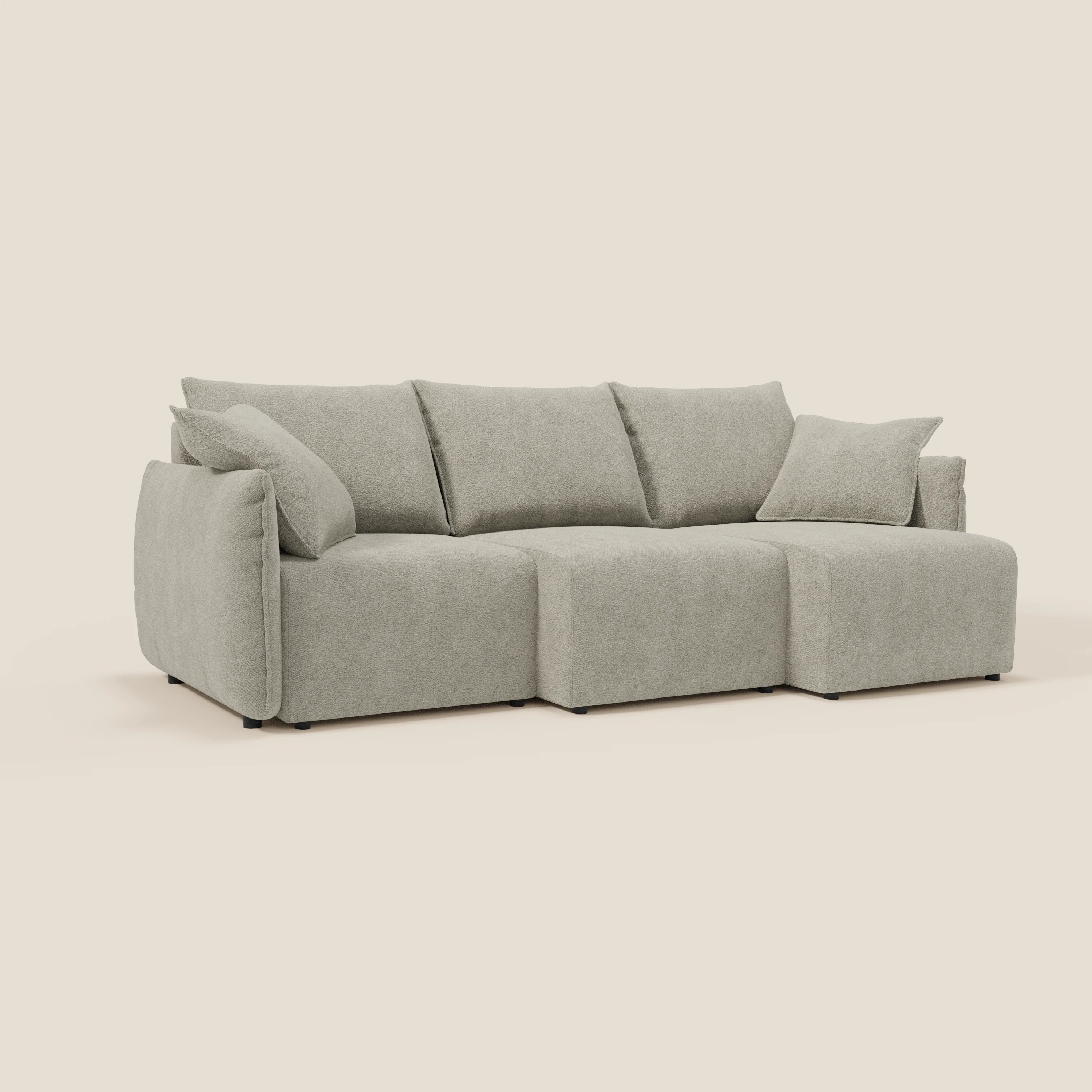 Flexar Canapé  avec 3 assises coulissantes et dossier en duvet en bouclette douce et imperméable T07 beige - Image 2