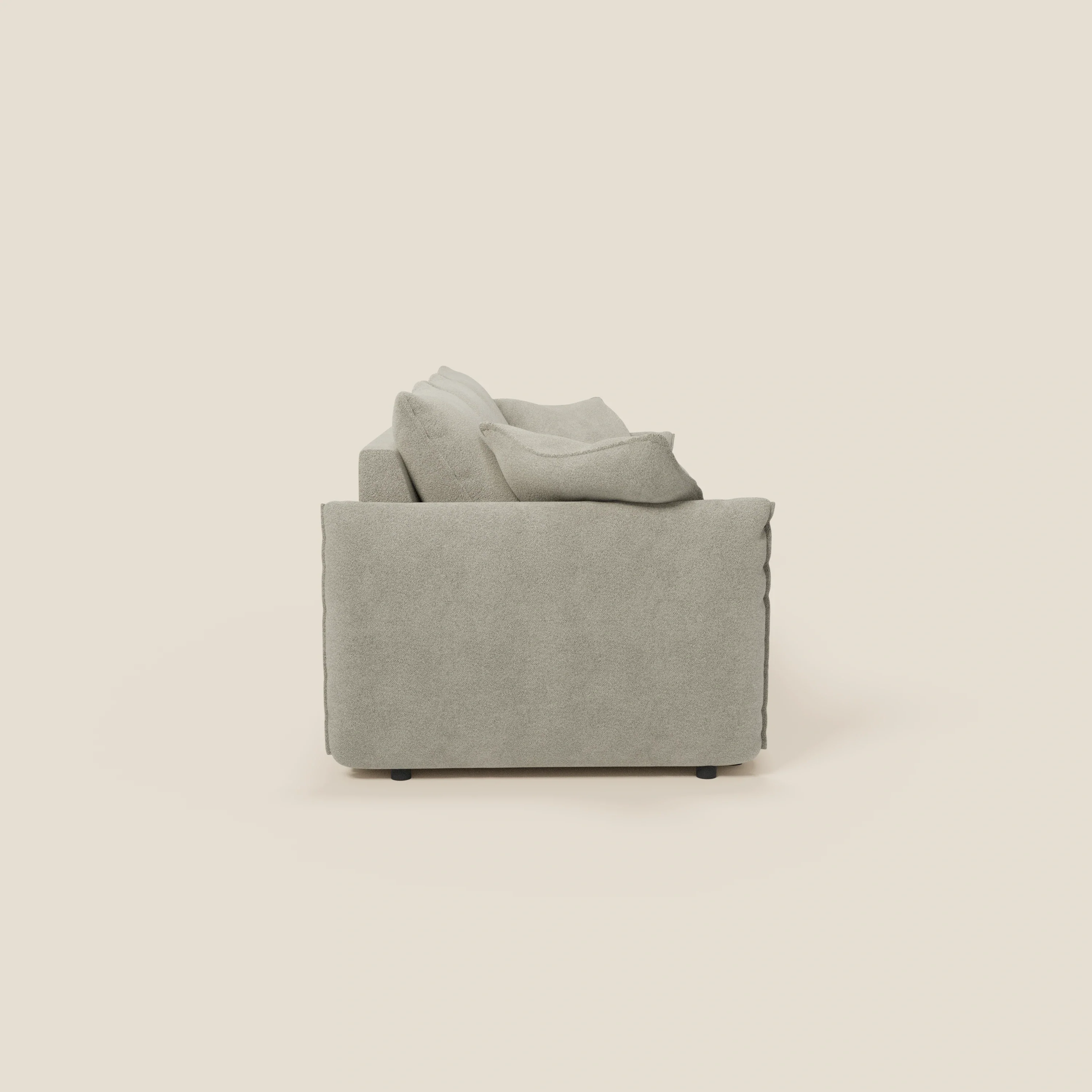 Flexar Canapé  avec 3 assises coulissantes et dossier en duvet en bouclette douce et imperméable T07 beige - Image 7
