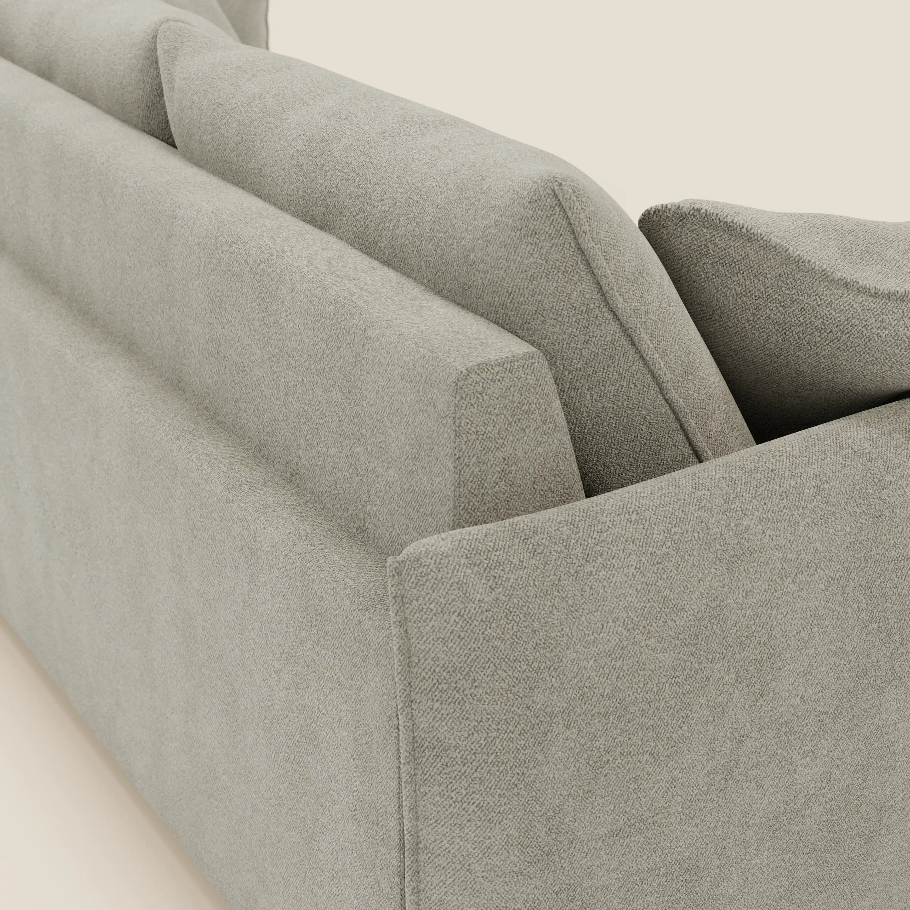 Flexar Canapé  avec 3 assises coulissantes et dossier en duvet en bouclette douce et imperméable T07 beige - Image 9